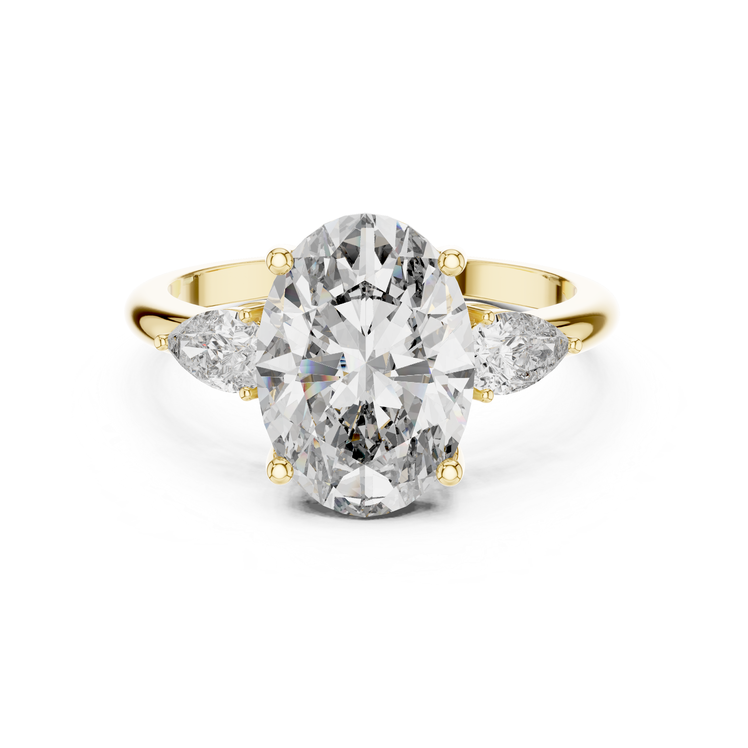Oval Three-Stone Diamond Engagement Ring