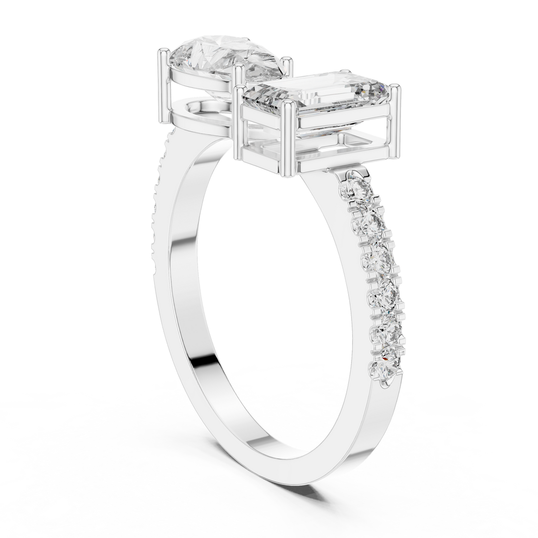 Toi et Moi Diamond Ring (Oval & Emerald Cut )