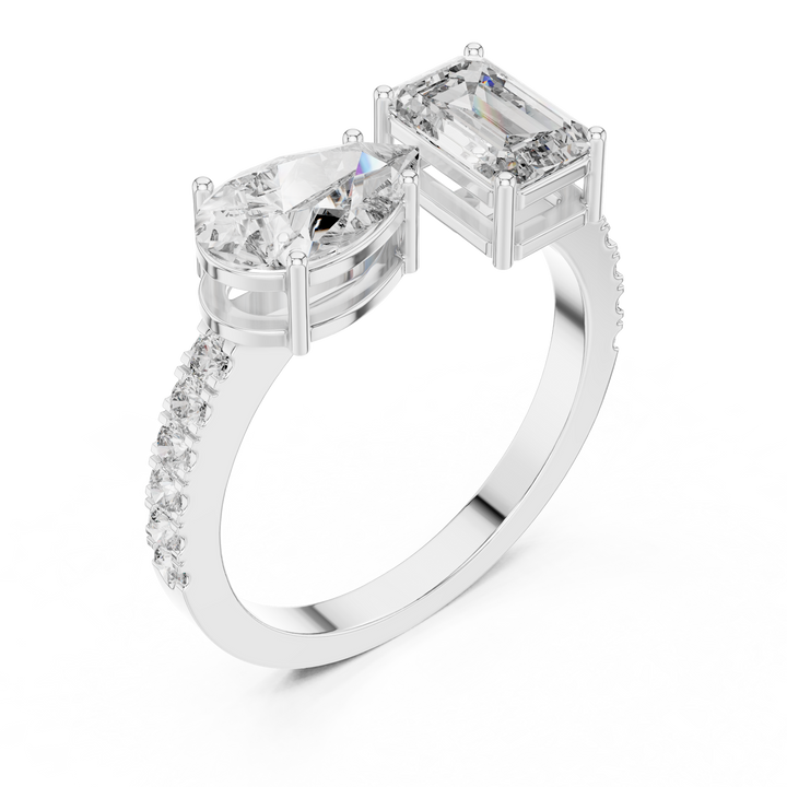 Toi et Moi Diamond Ring (Oval & Emerald Cut )