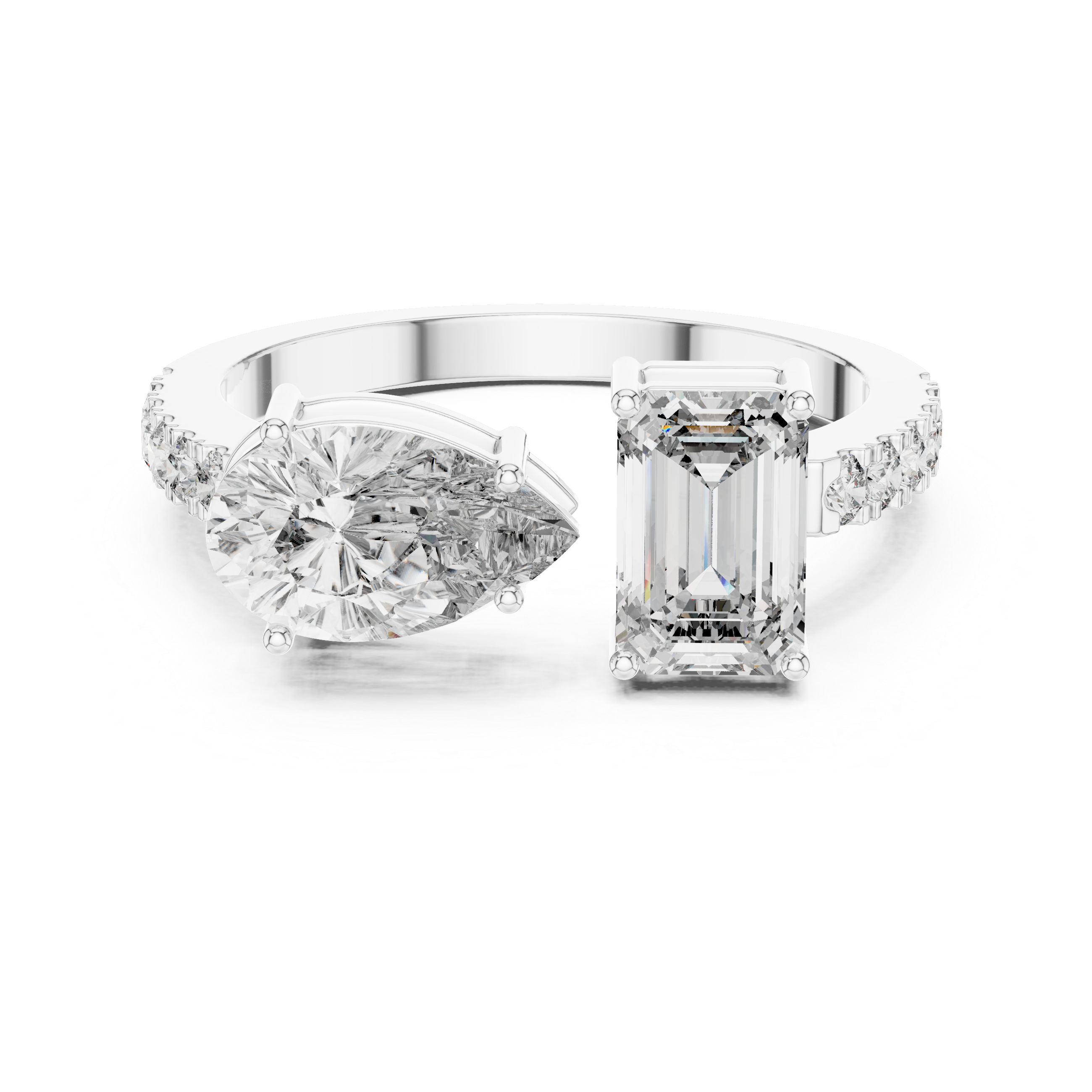 Toi et Moi Diamond Ring (Oval & Emerald Cut )