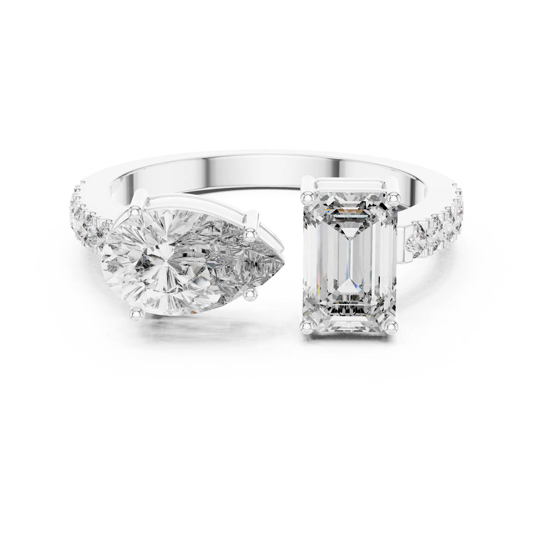 Toi et Moi Diamond Ring (Oval & Emerald Cut )