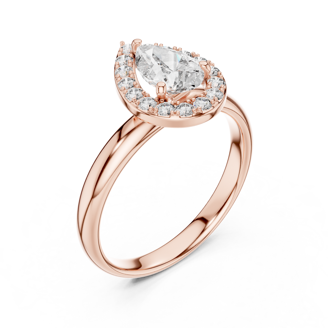 Pear Halo Diamond Engagement Ring