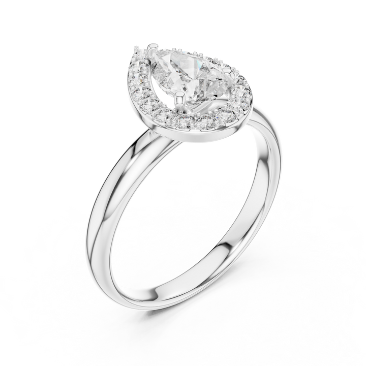 Pear Halo Diamond Engagement Ring