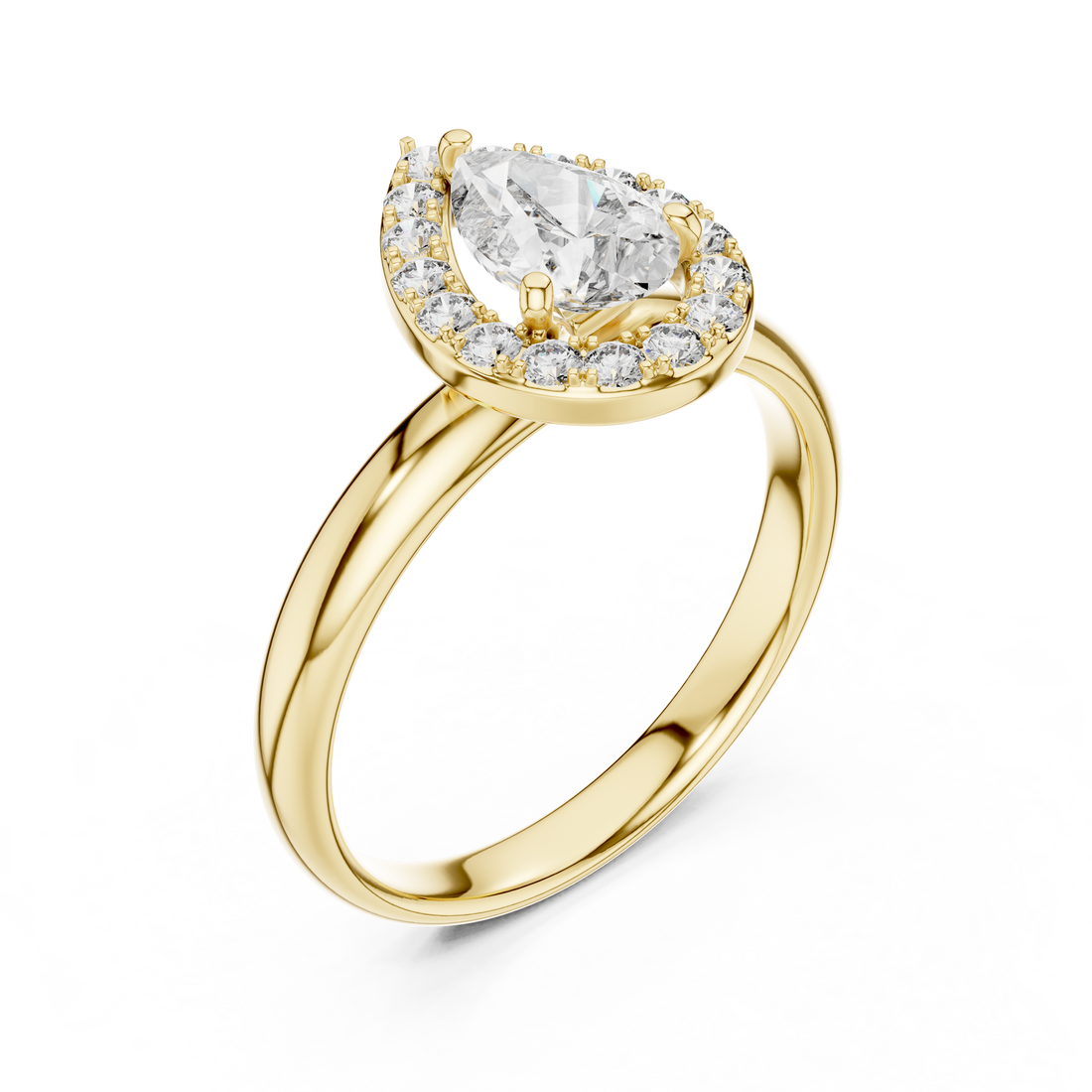 Pear Halo Diamond Engagement Ring