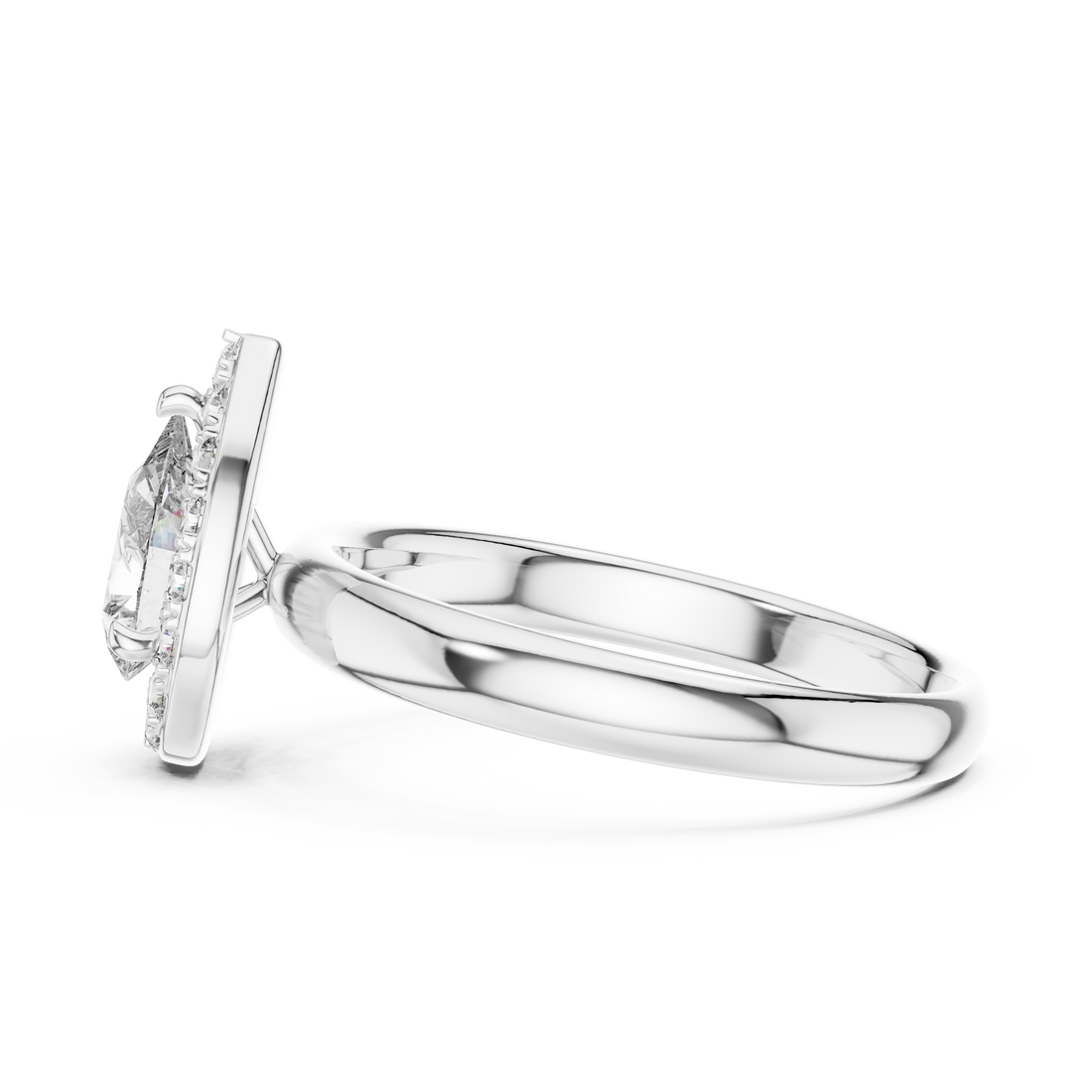 Pear Halo Diamond Engagement Ring