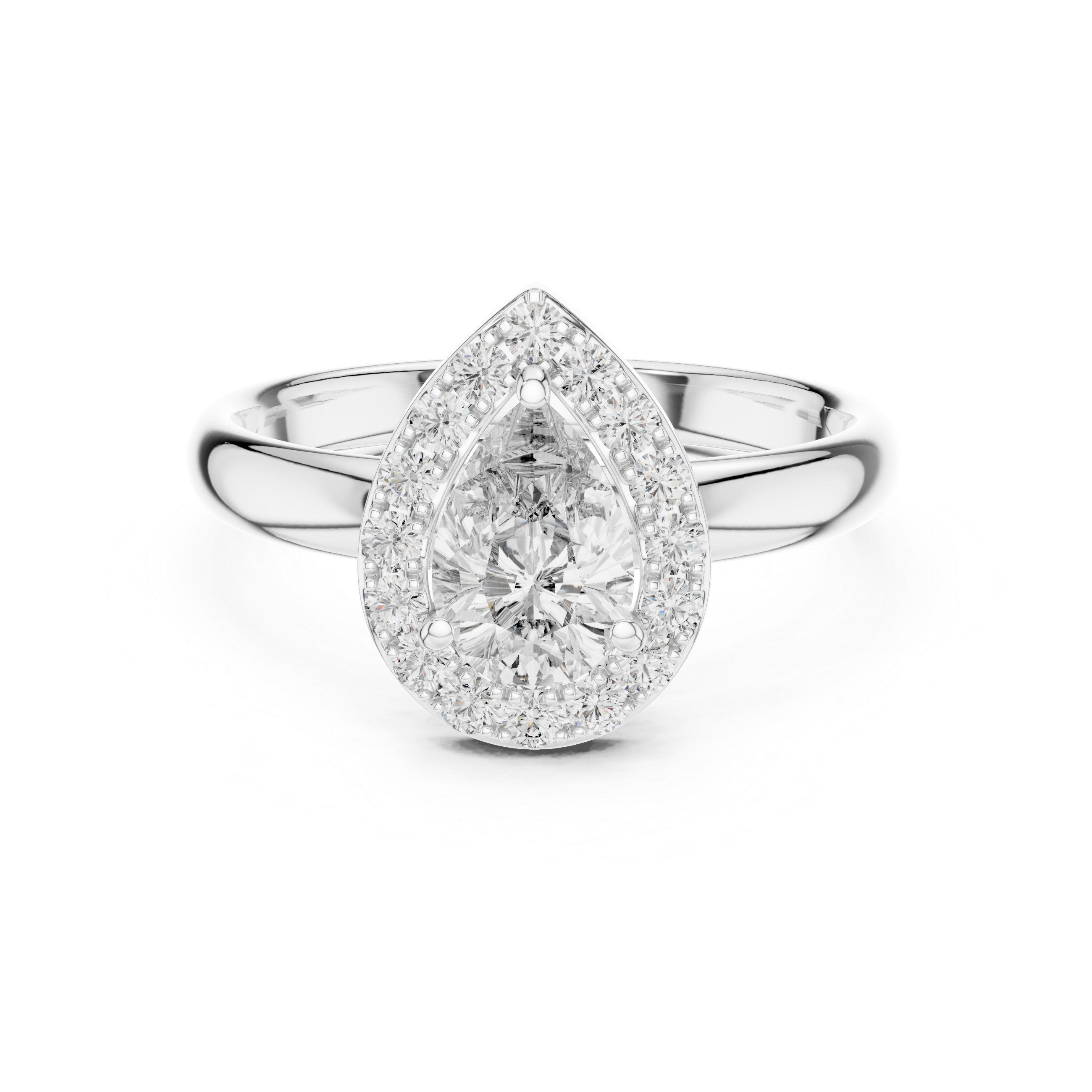 Pear Halo Diamond Engagement Ring
