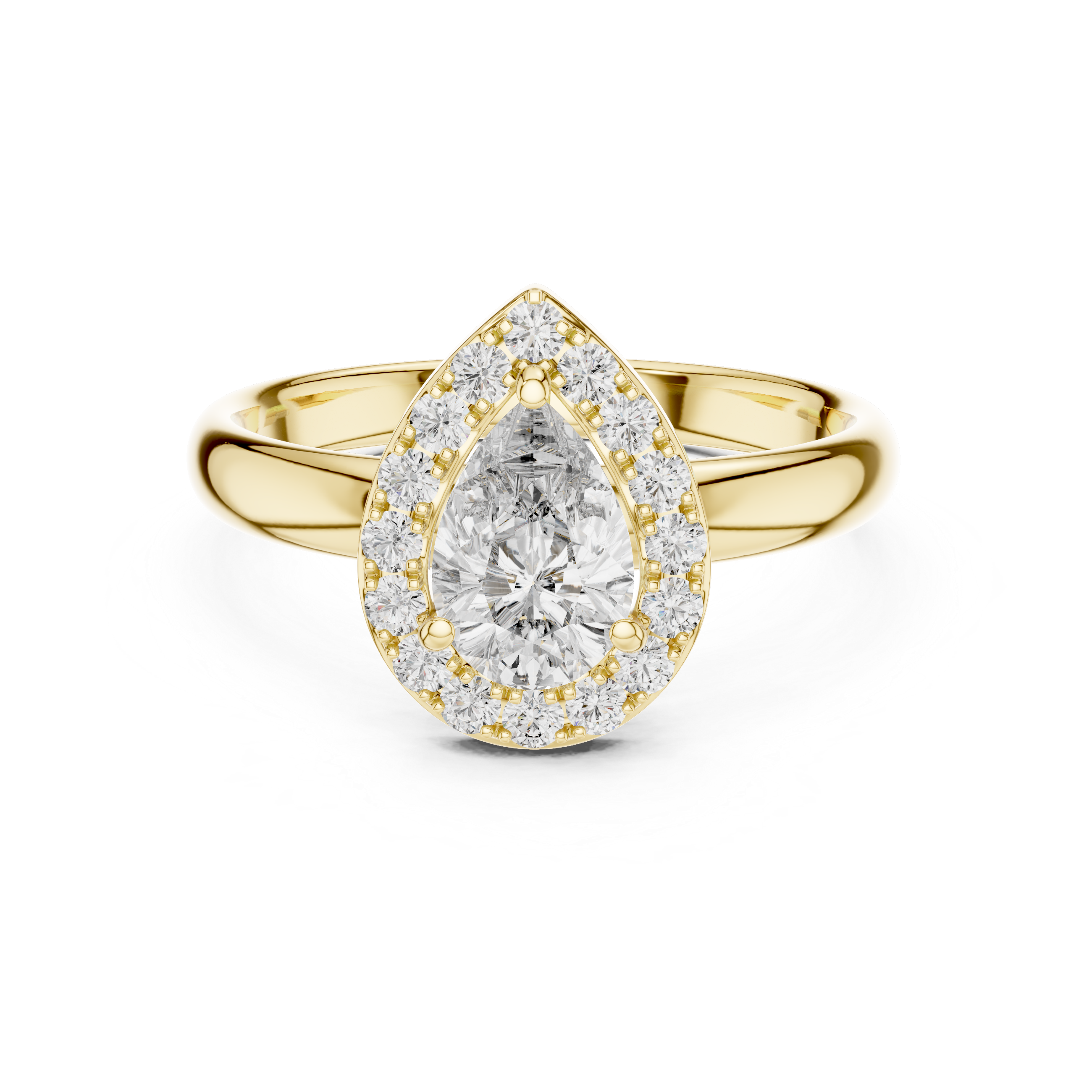 Pear Halo Diamond Engagement Ring