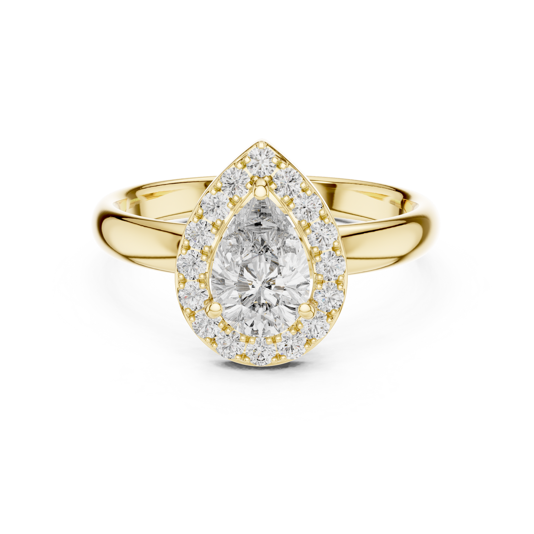 Pear Halo Diamond Engagement Ring