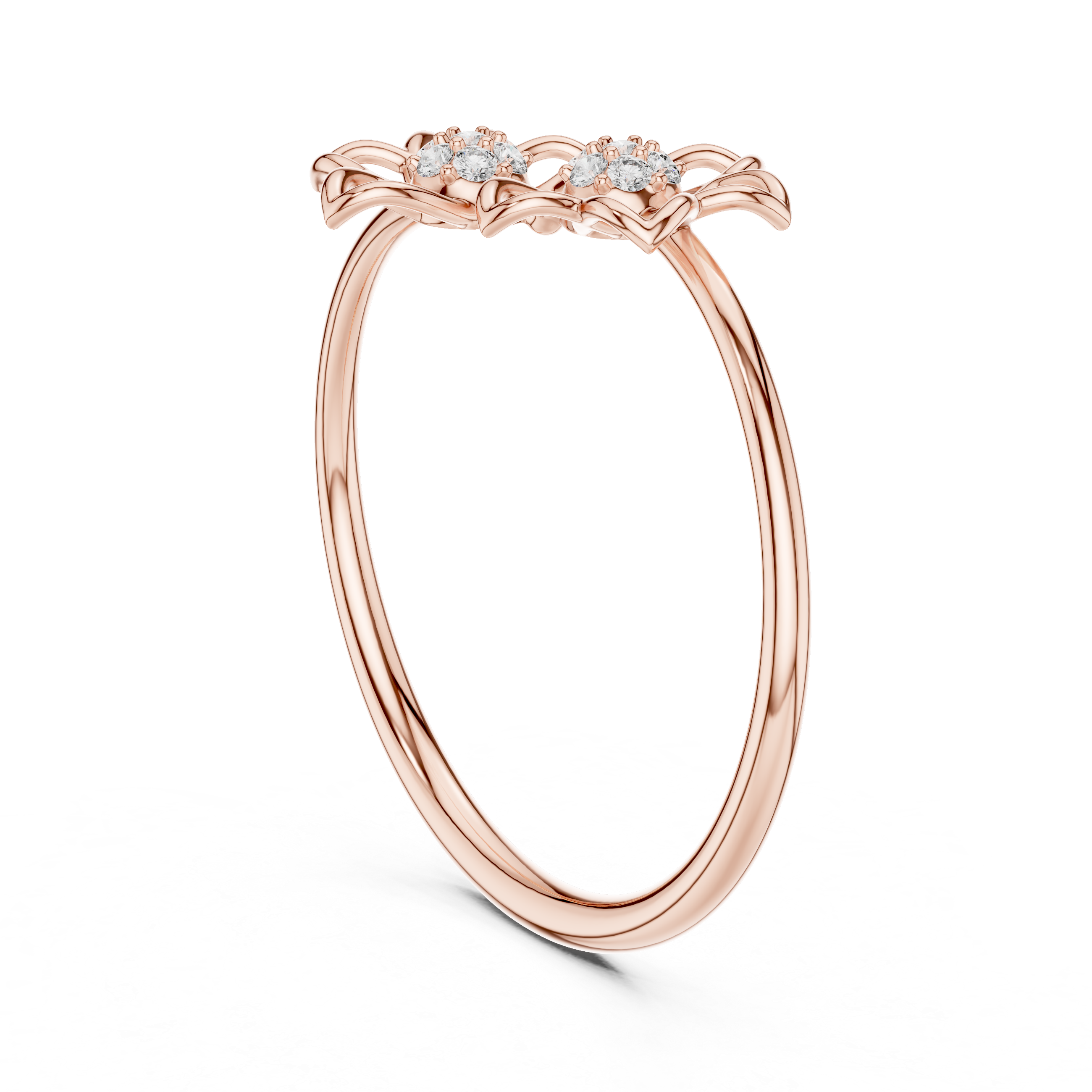 Twin Bloom Diamond Flower Ring