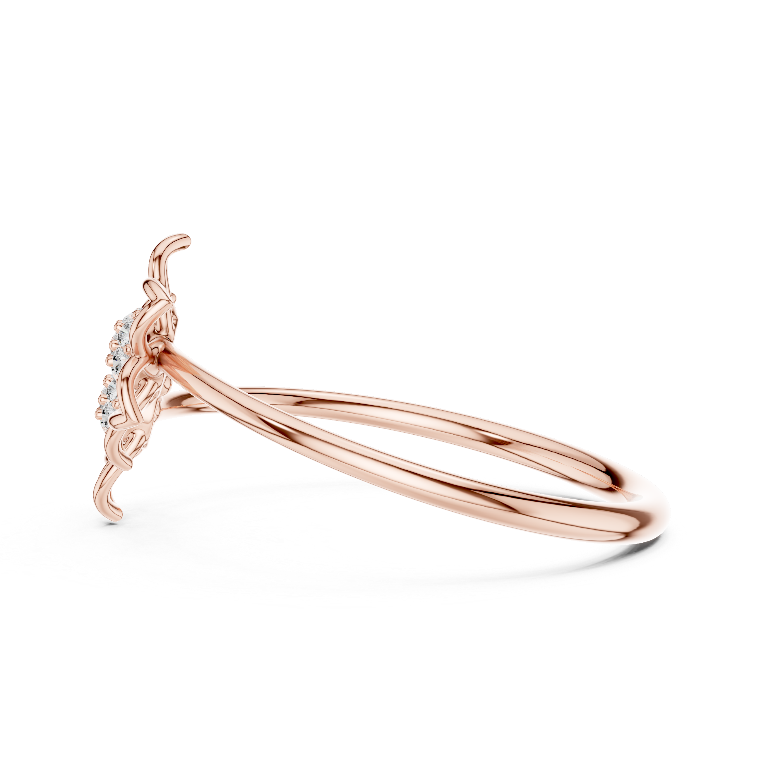 Twin Bloom Diamond Flower Ring