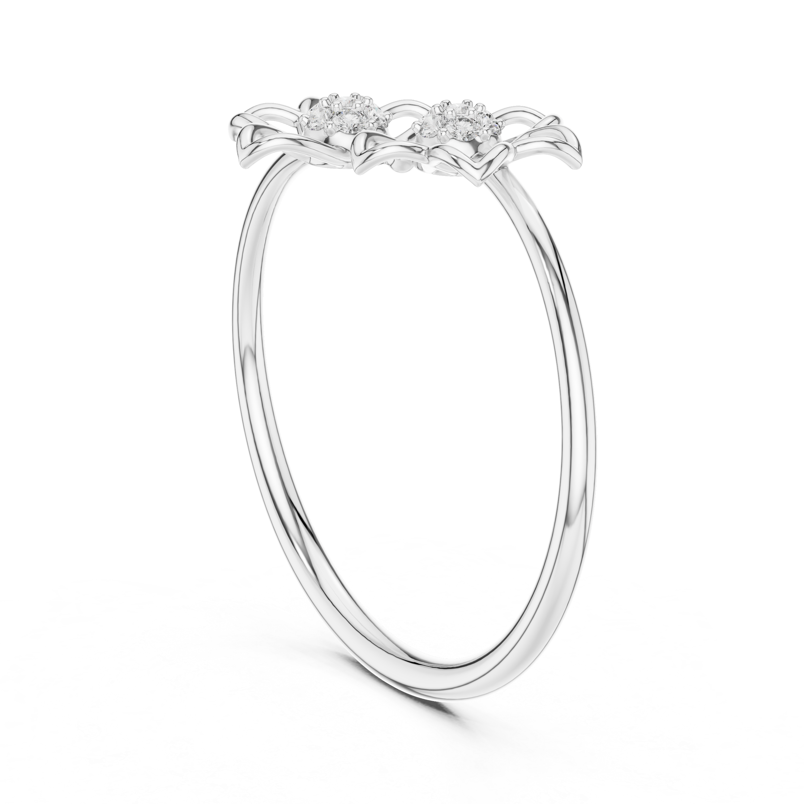 Twin Bloom Diamond Flower Ring