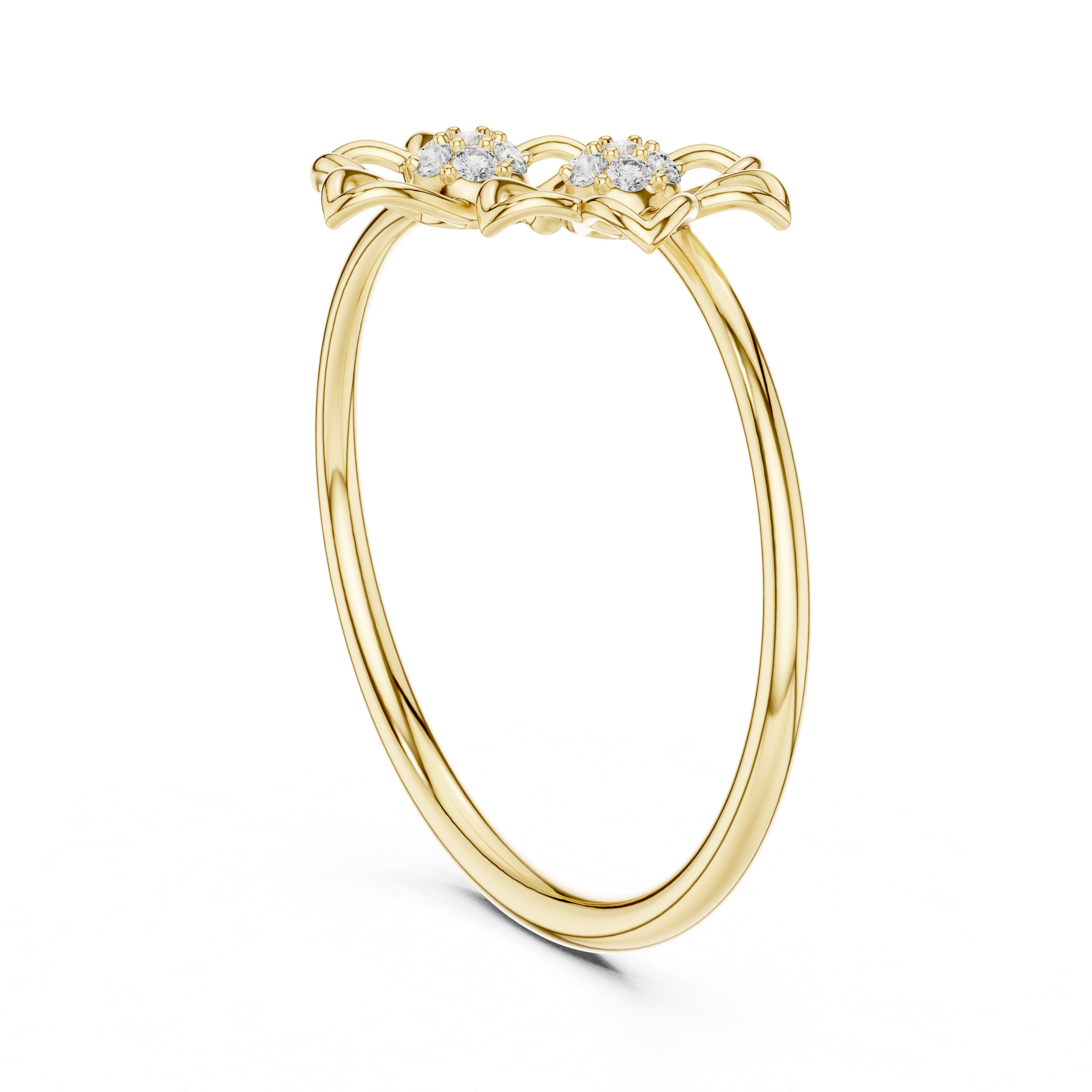 Twin Bloom Diamond Flower Ring