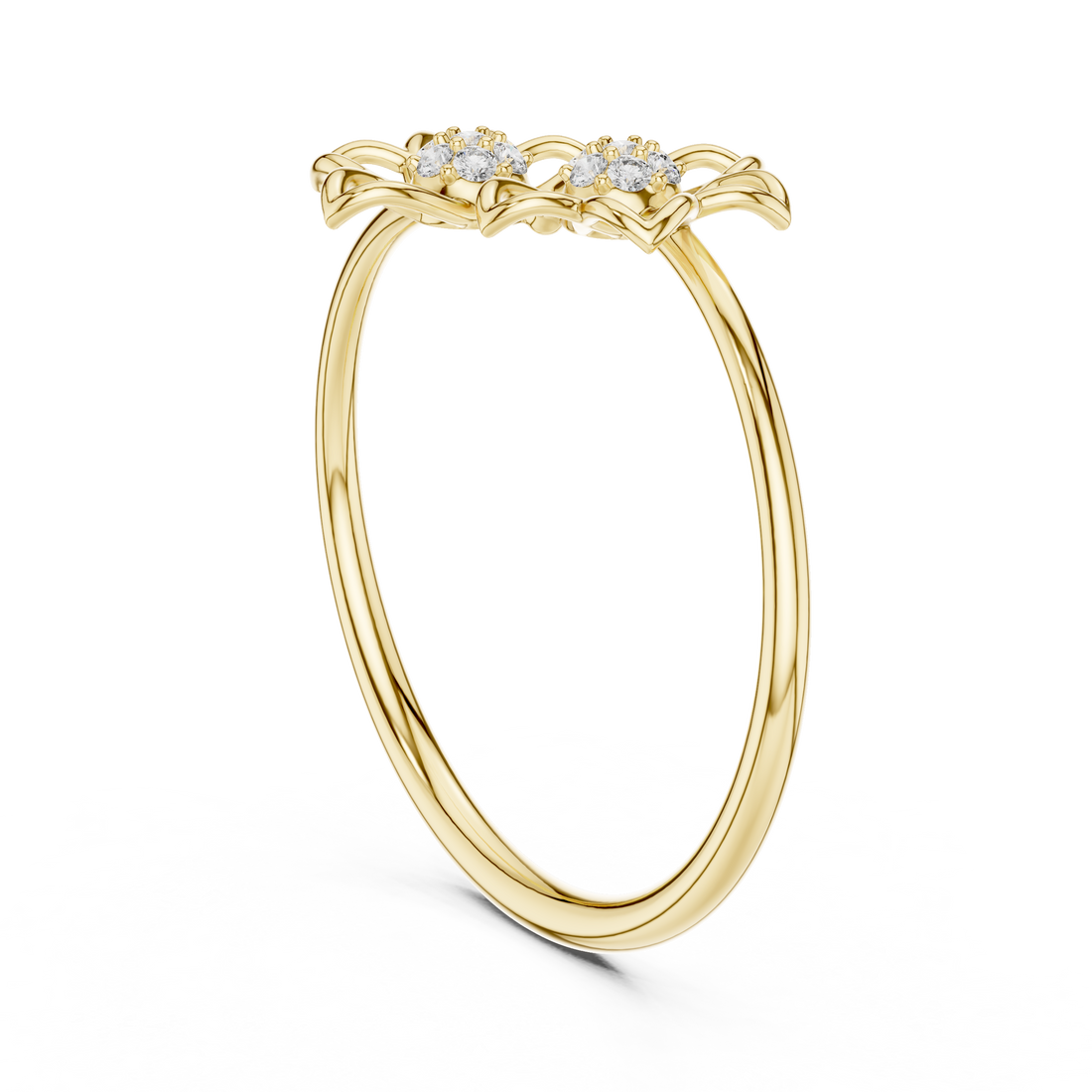 Twin Bloom Diamond Flower Ring
