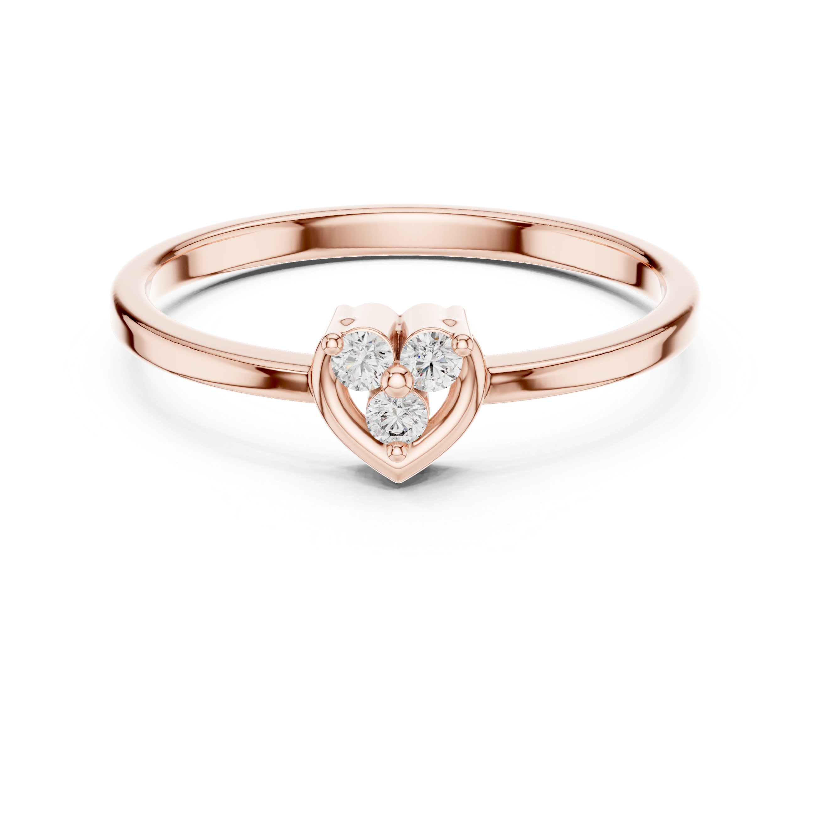 Heart Trio Diamond Ring