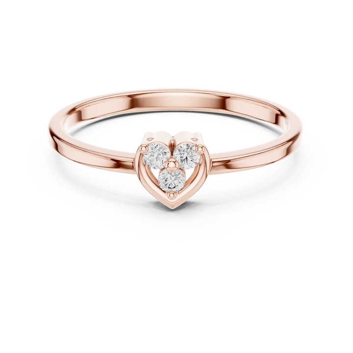 Heart Trio Diamond Ring