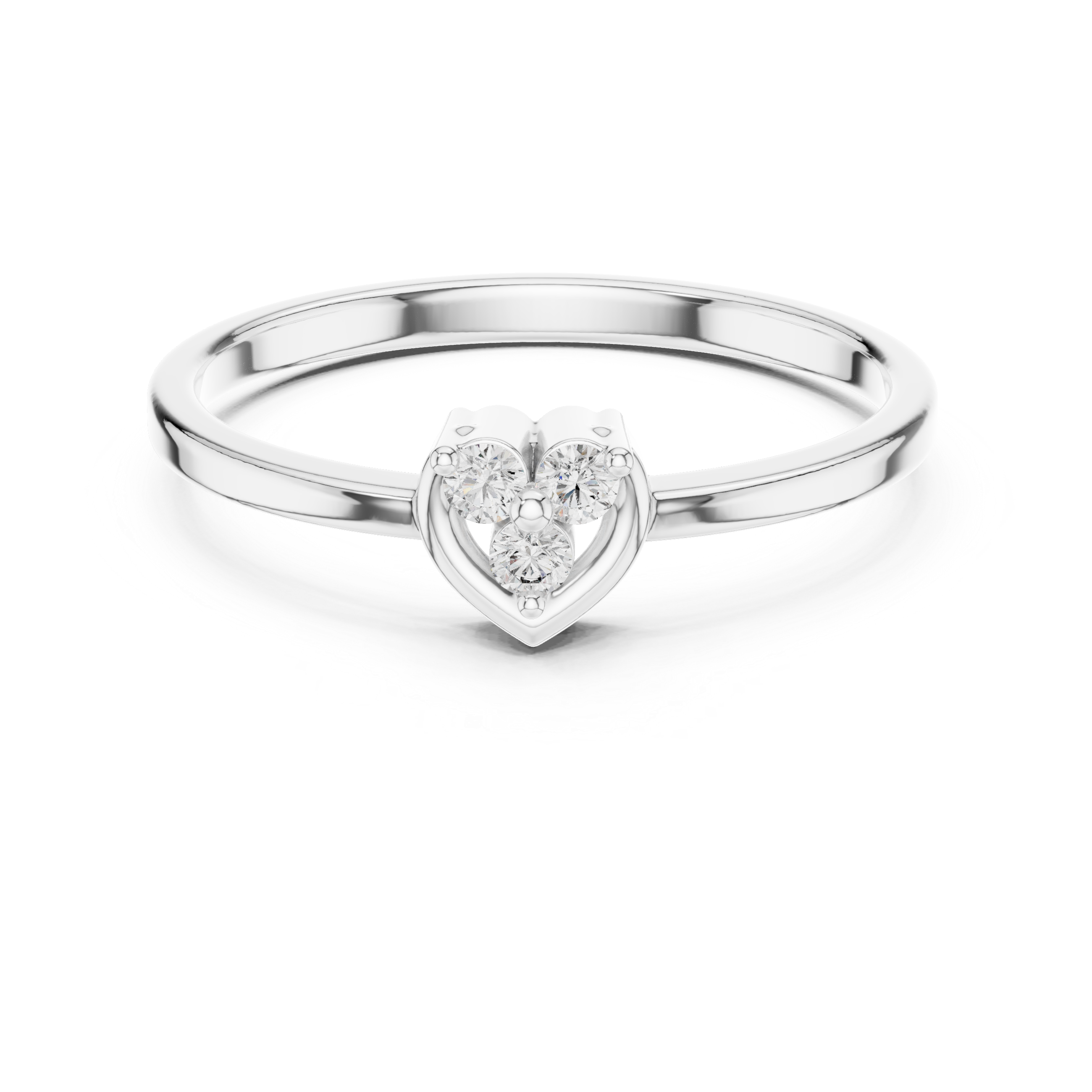 Heart Trio Diamond Ring