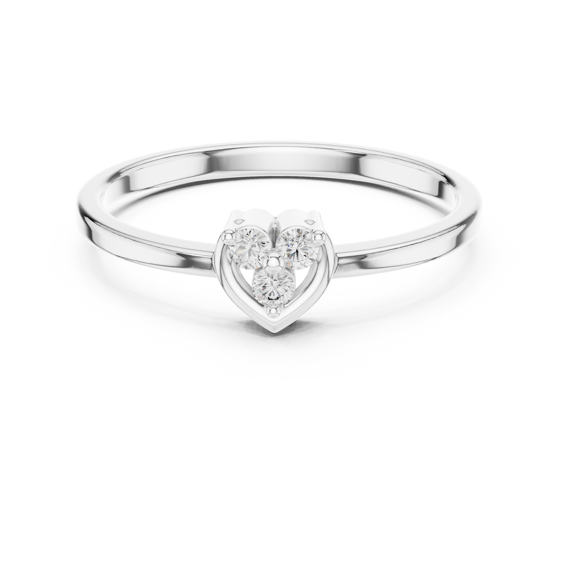 Heart Trio Diamond Ring