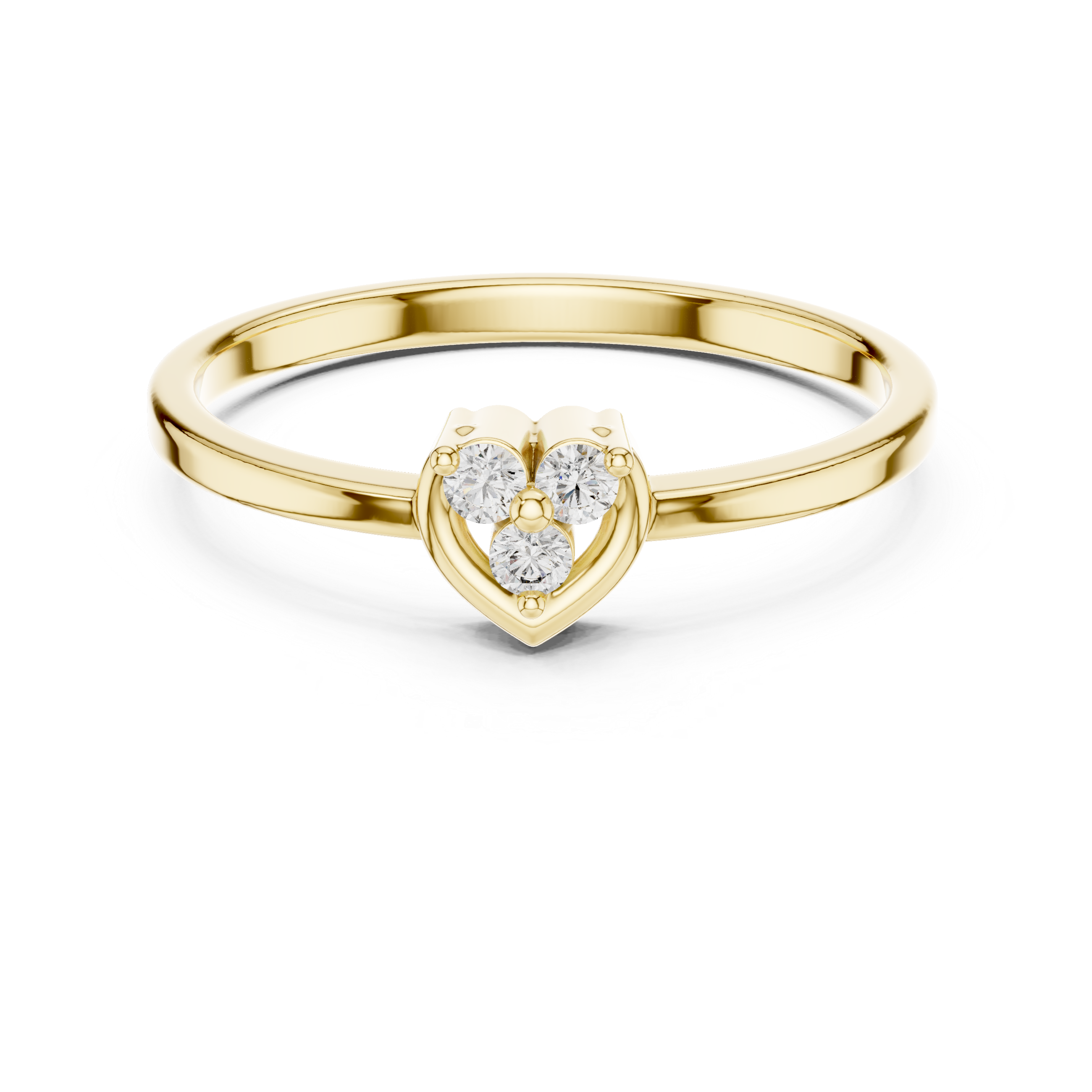 Heart Trio Diamond Ring