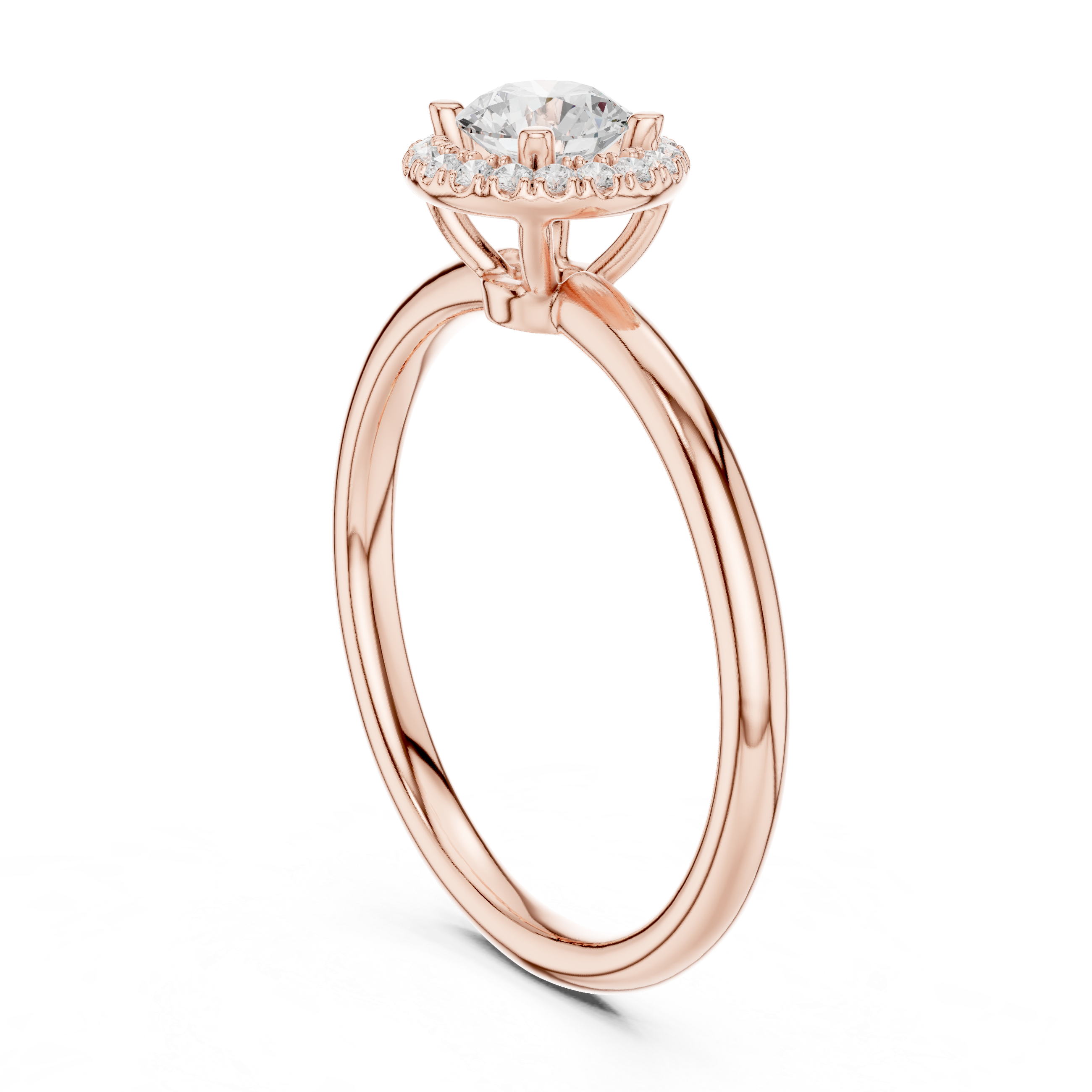 Classic Round Halo Diamond Engagement Ring