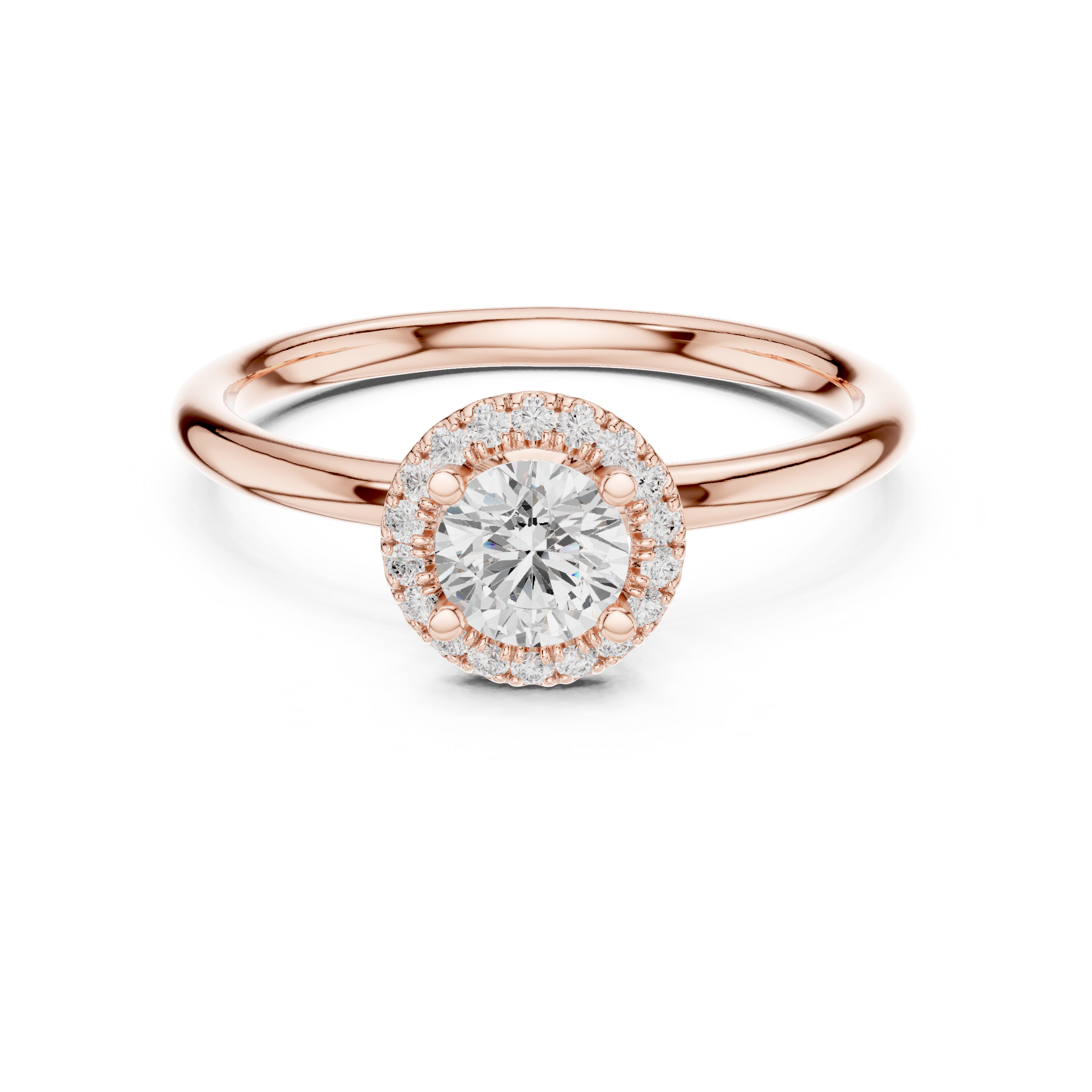 Classic Round Halo Diamond Engagement Ring