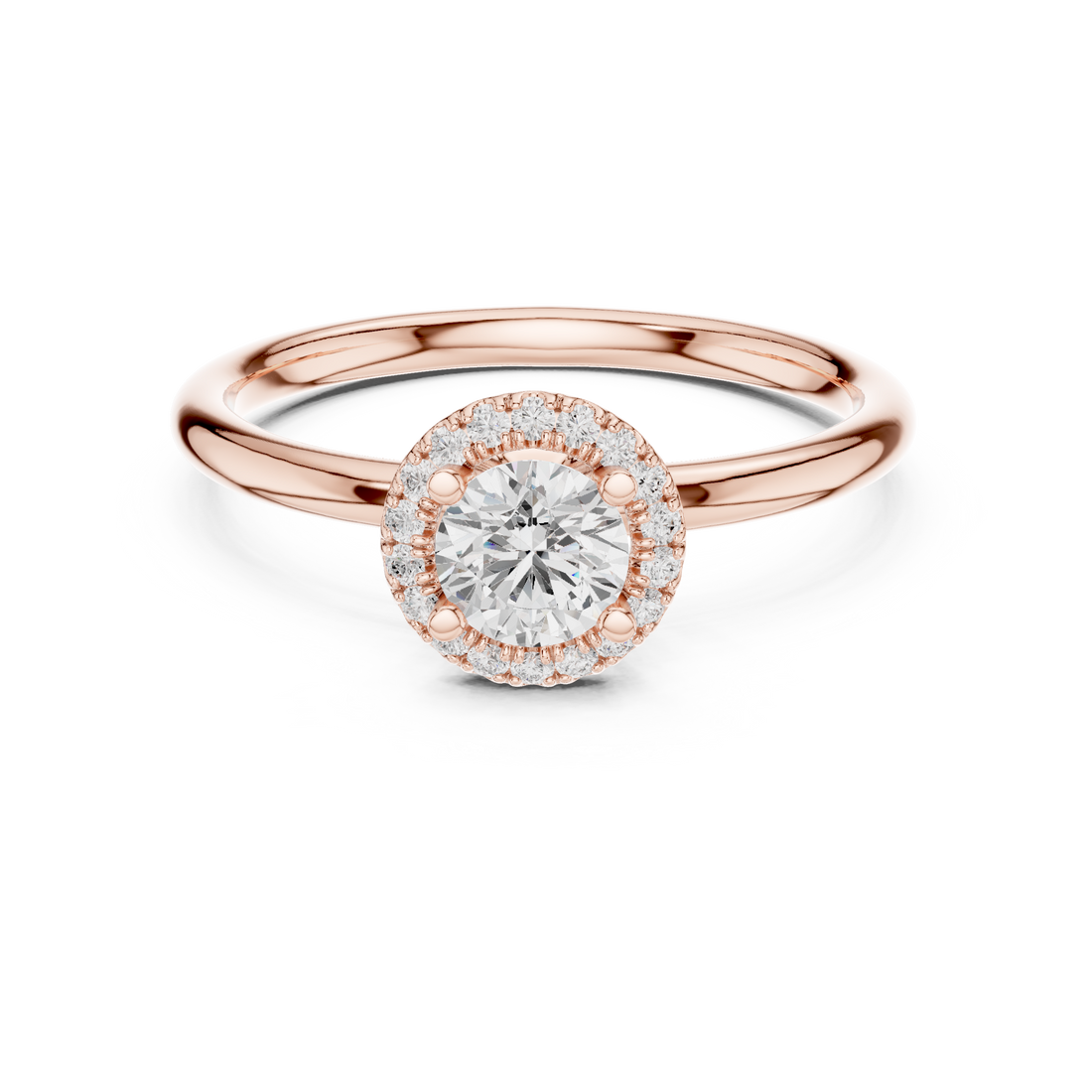 Classic Round Halo Diamond Engagement Ring