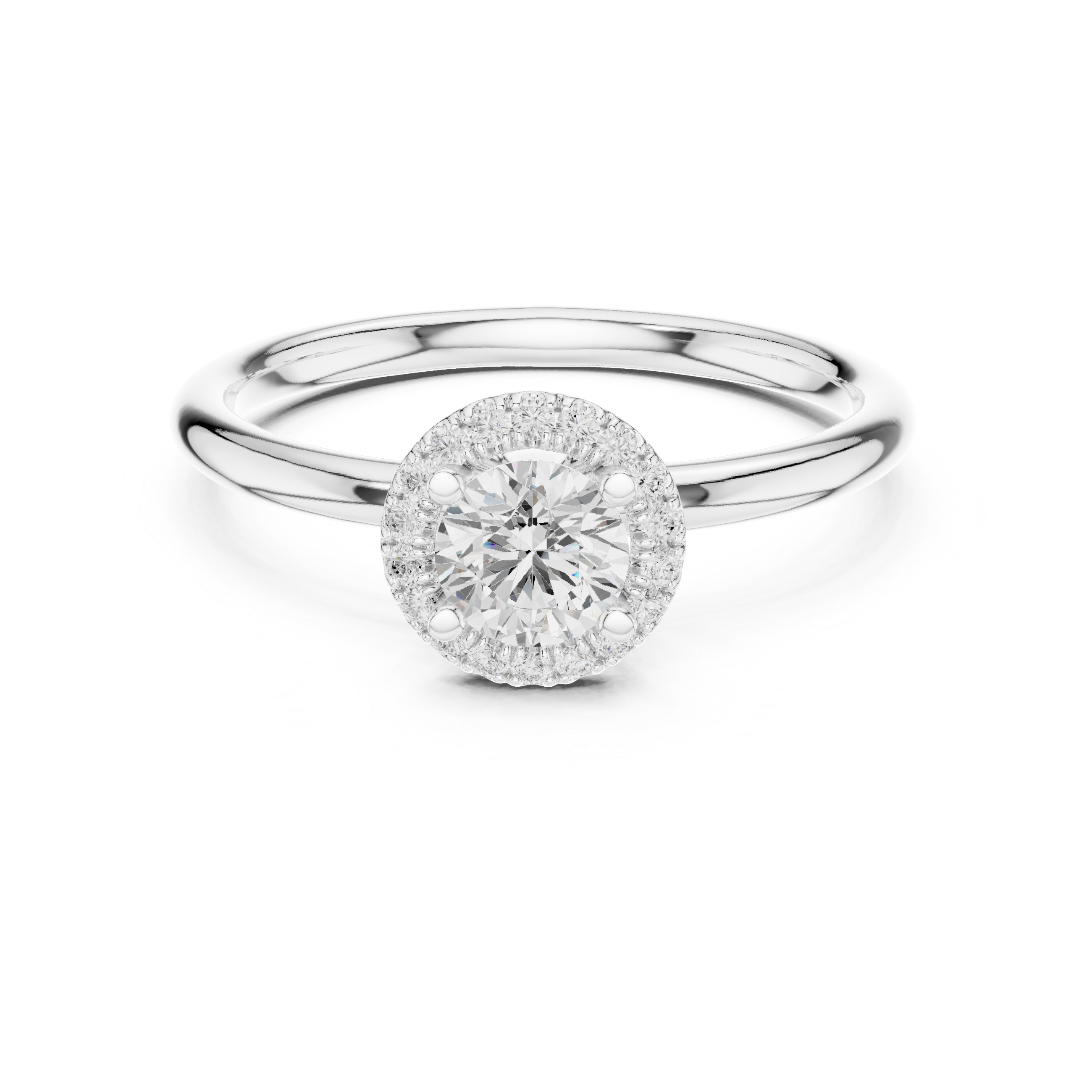 Classic Round Halo Diamond Engagement Ring