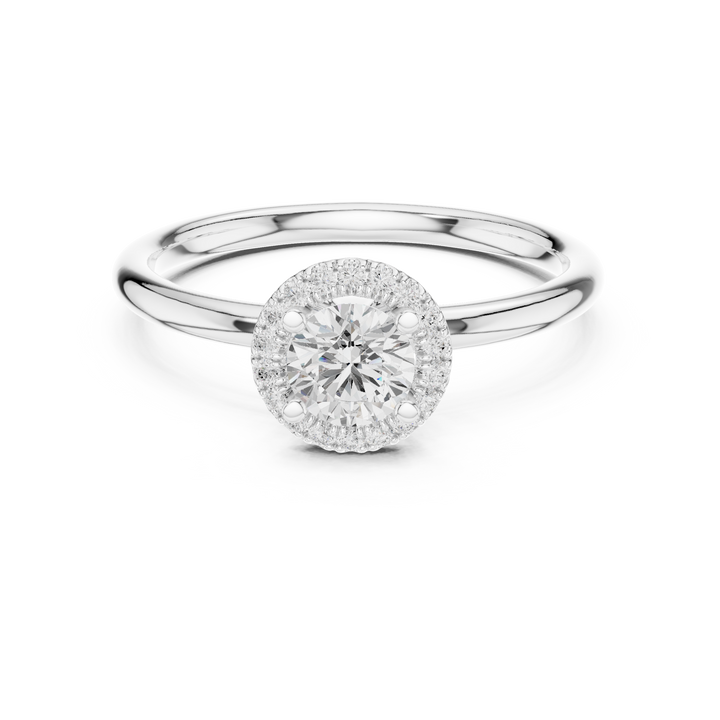 Classic Round Halo Diamond Engagement Ring
