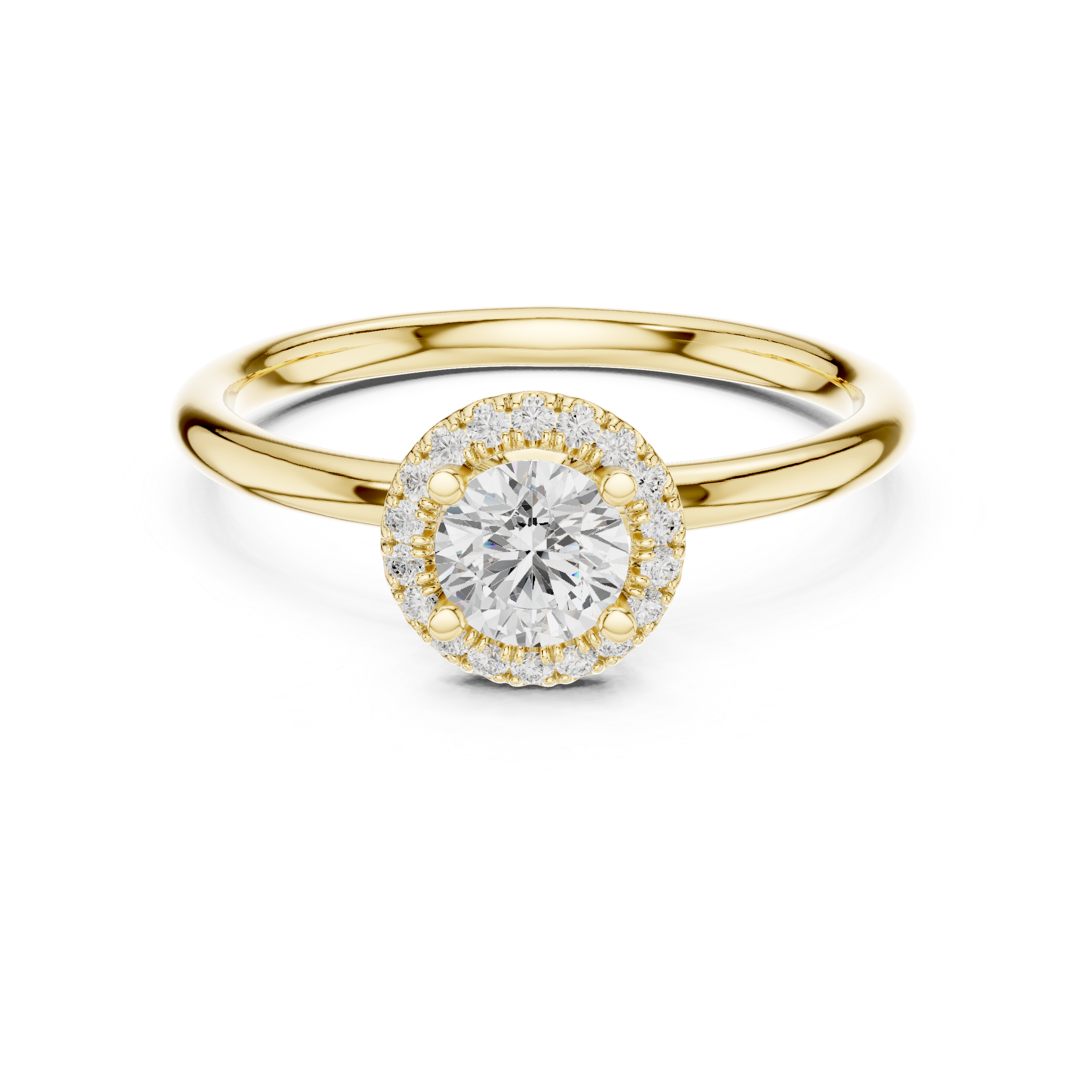 Classic Round Halo Diamond Engagement Ring