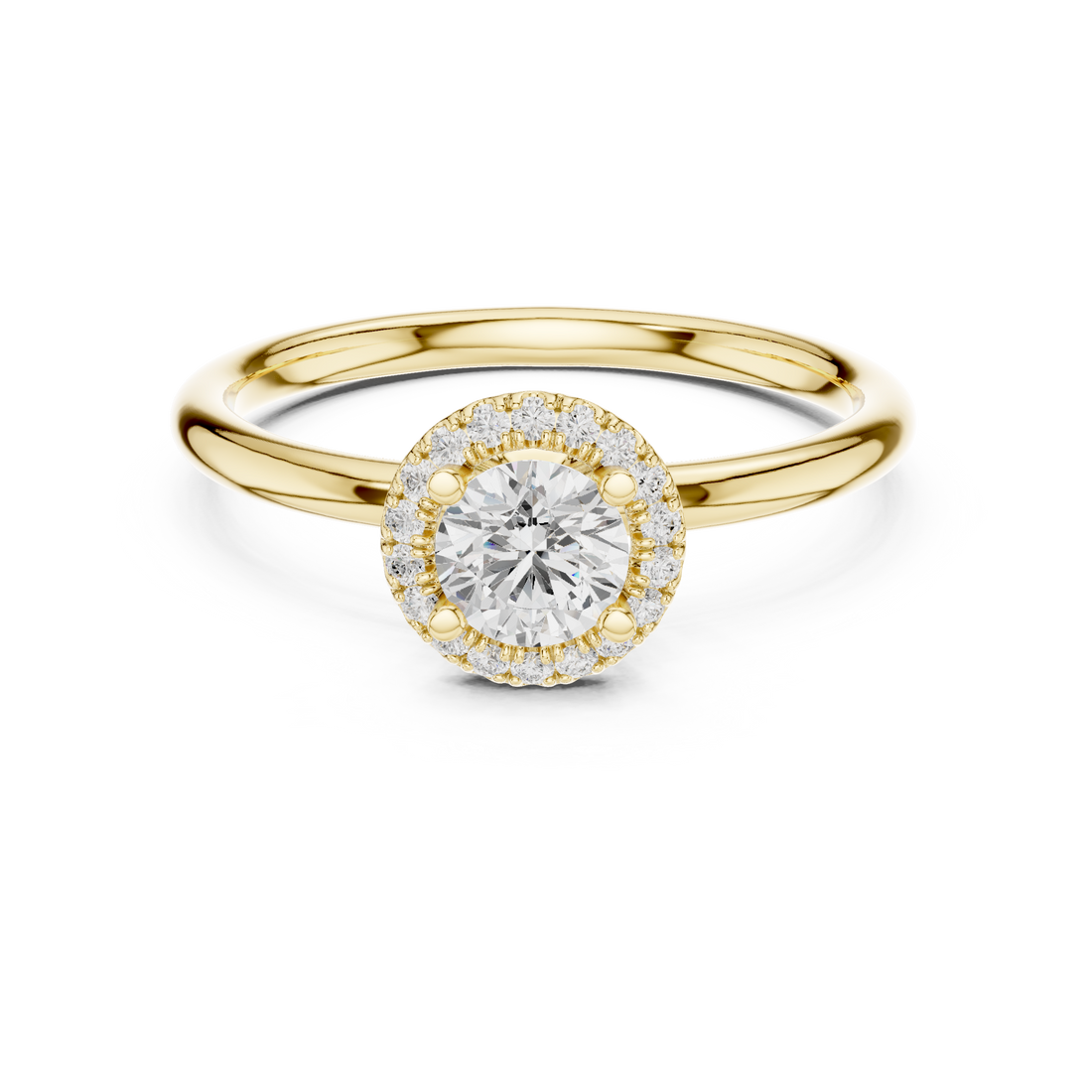 Classic Round Halo Diamond Engagement Ring