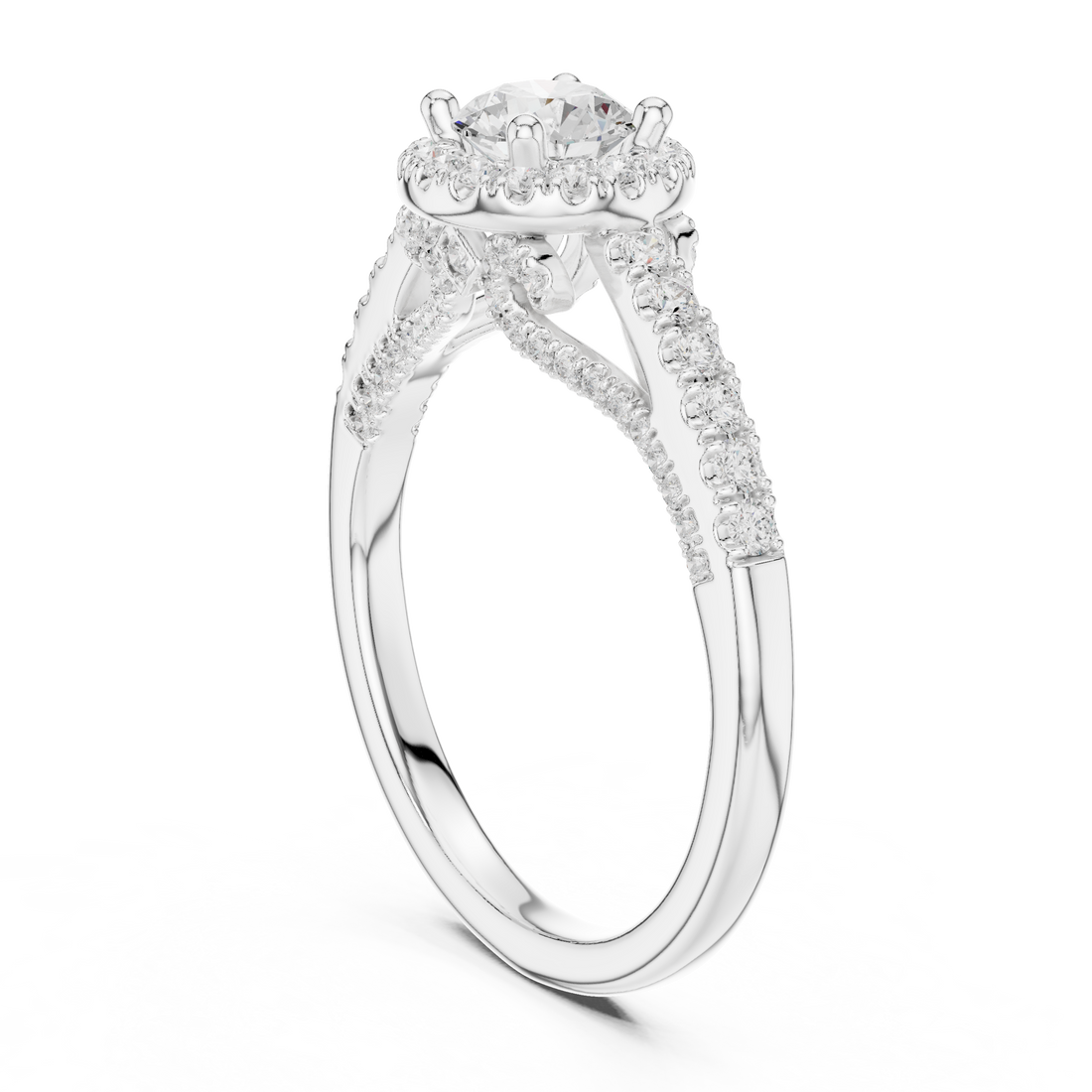 Round Halo Lab-Grown Diamond Engagement Ring