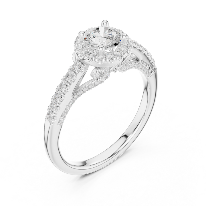 Round Halo Lab-Grown Diamond Engagement Ring