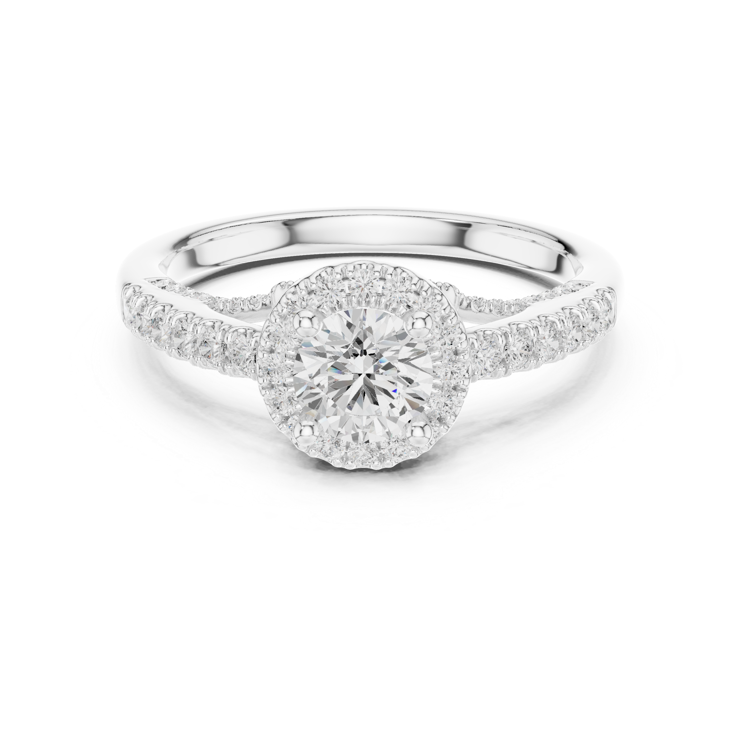 Round Halo Lab-Grown Diamond Engagement Ring