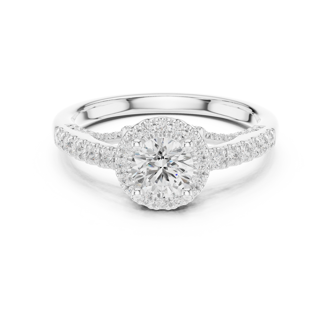 Round Halo Lab-Grown Diamond Engagement Ring