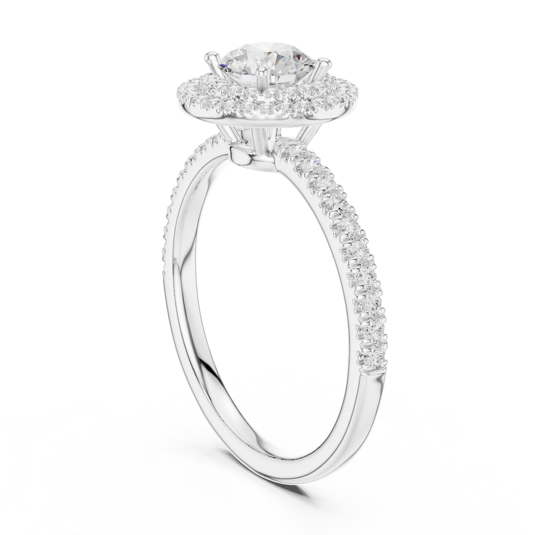 Double Halo Round Lab-Grown Diamond Engagement Ring