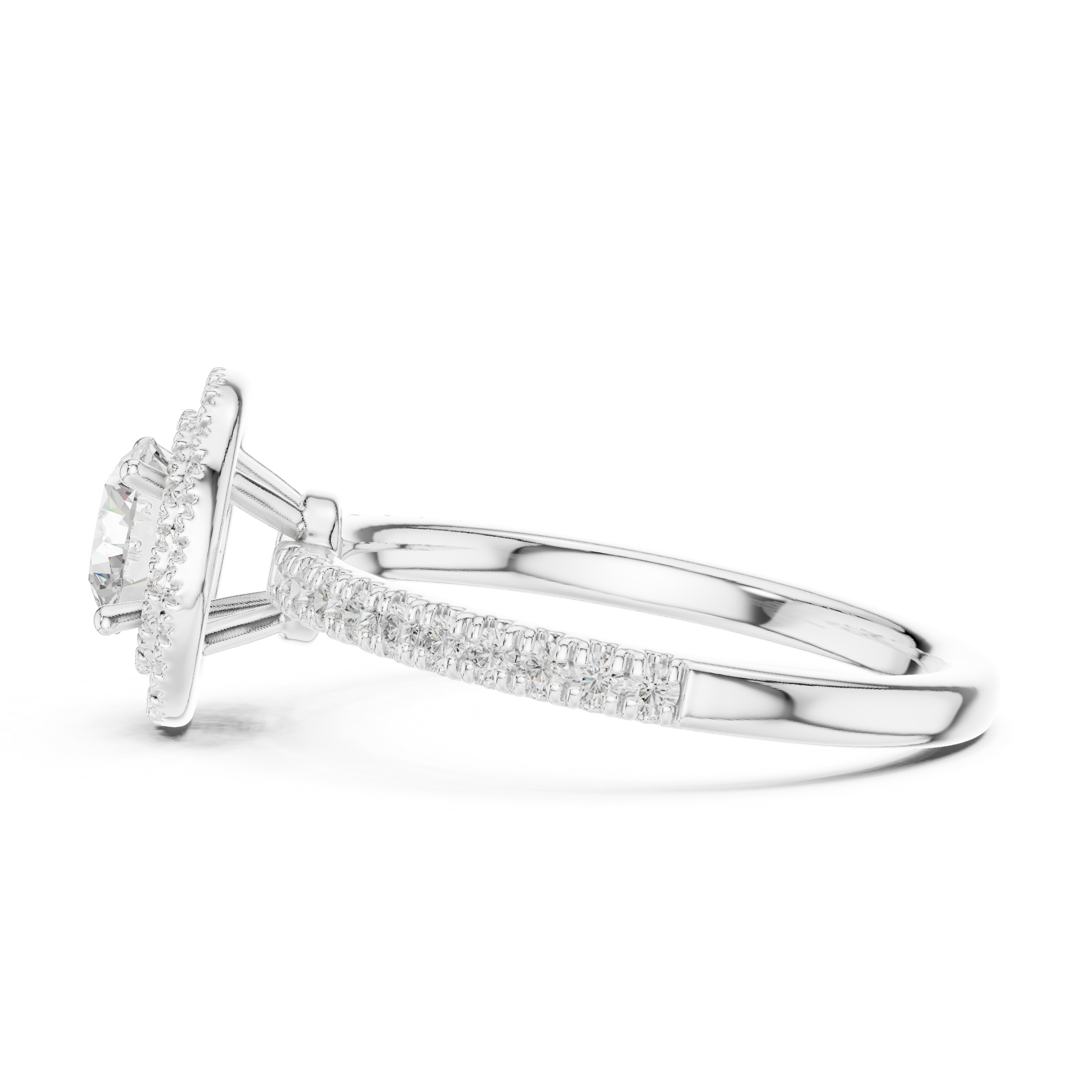 Double Halo Round Lab-Grown Diamond Engagement Ring