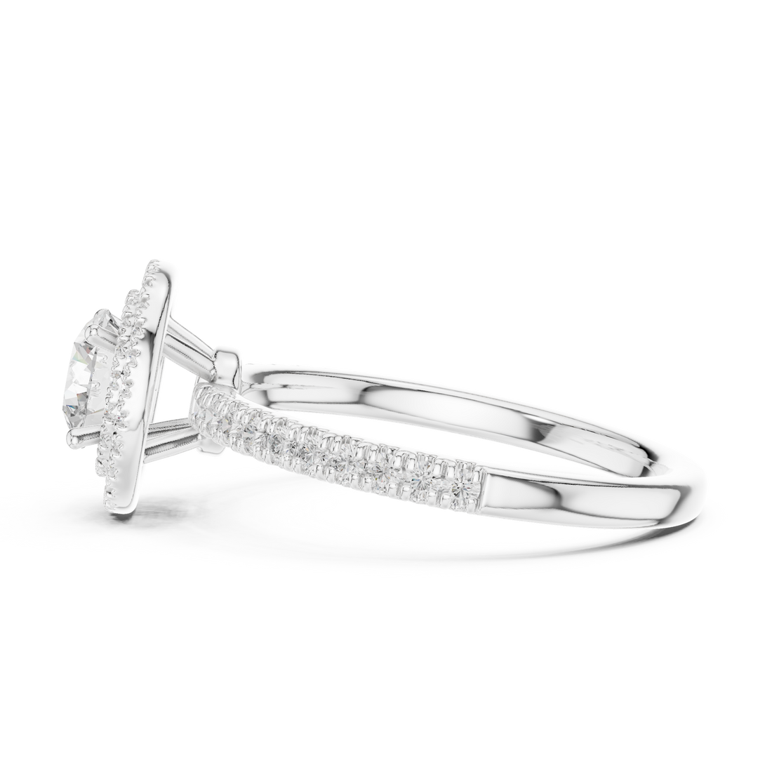 Double Halo Round Lab-Grown Diamond Engagement Ring