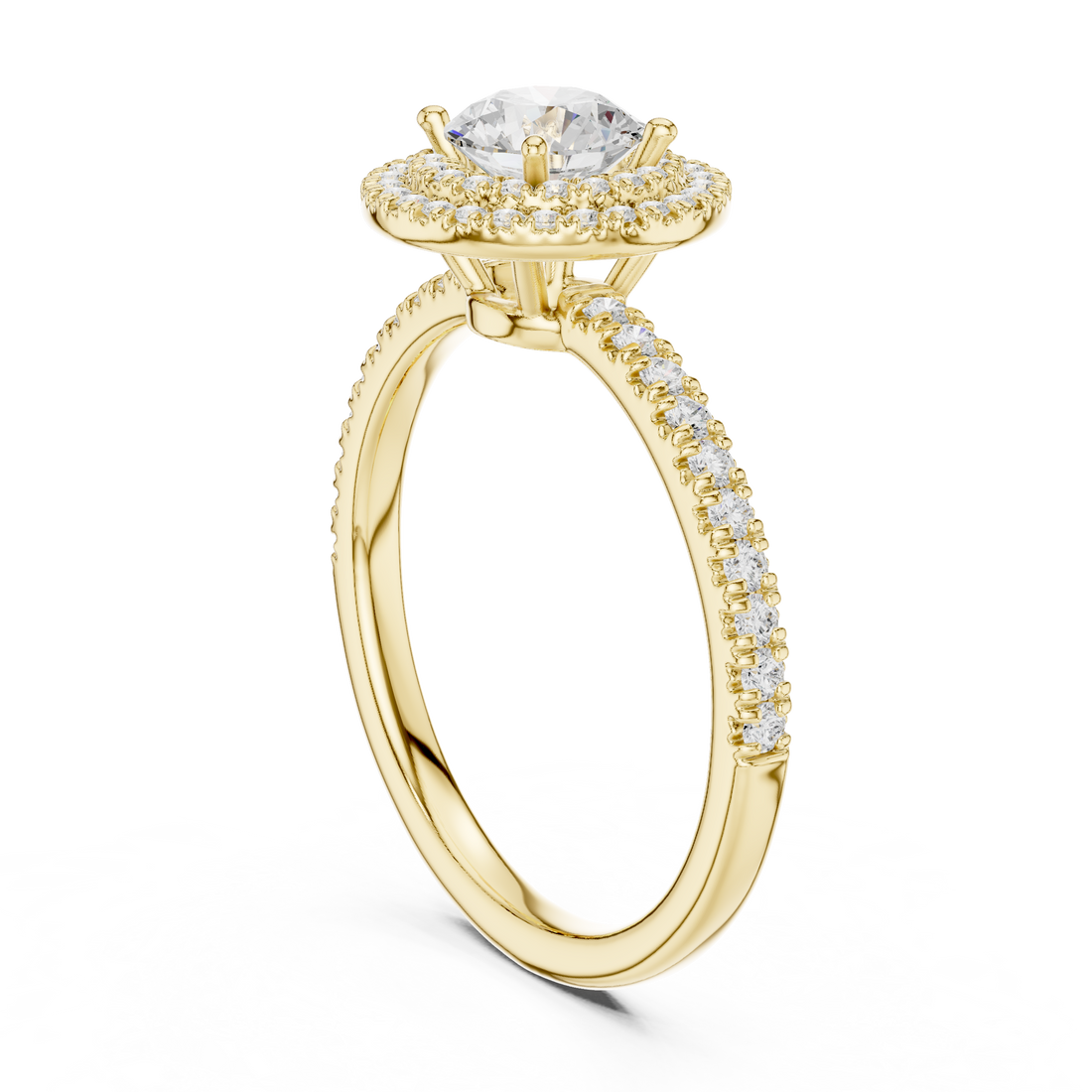Double Halo Round Lab-Grown Diamond Engagement Ring