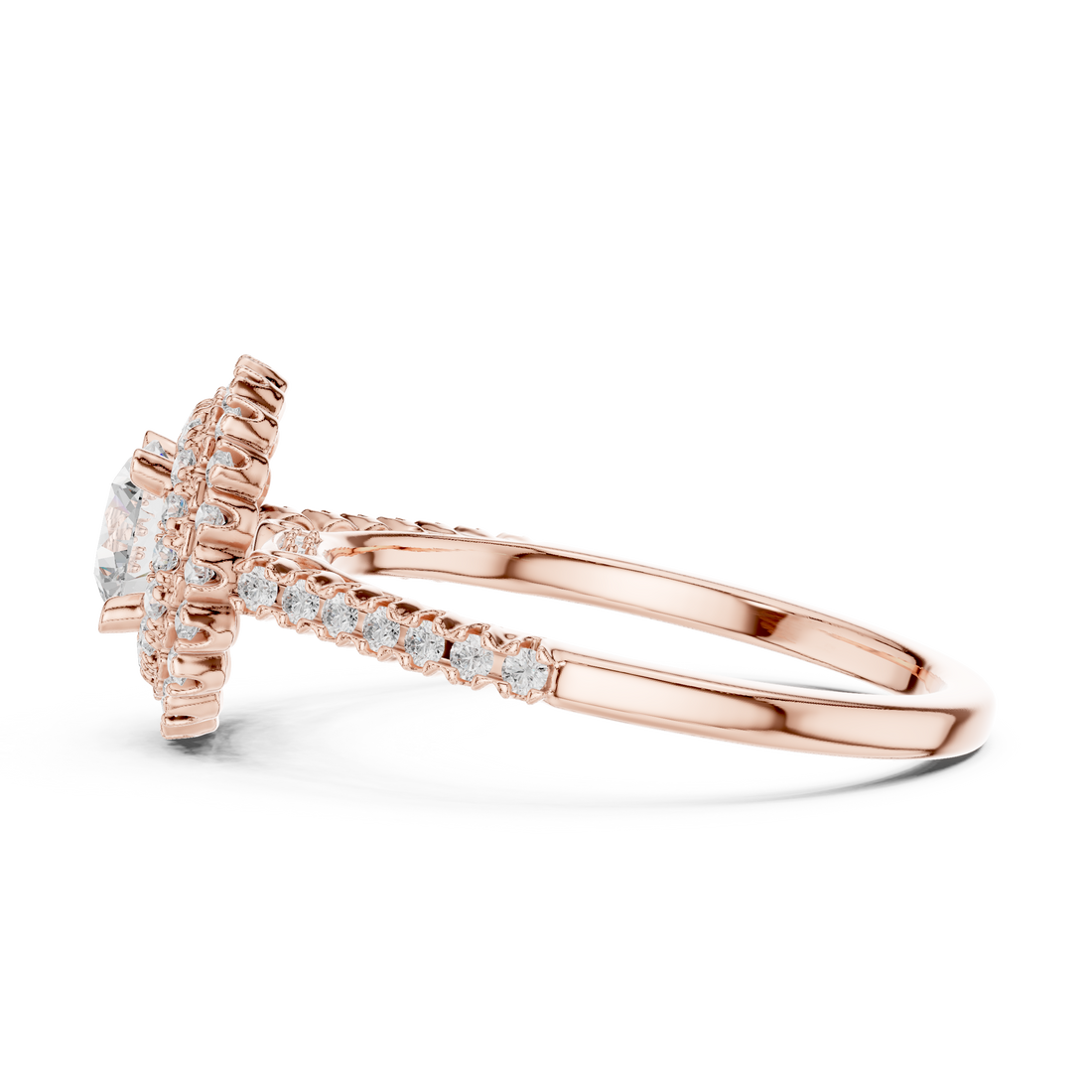 Triple Halo Round Lab-Grown Diamond Engagement Ring