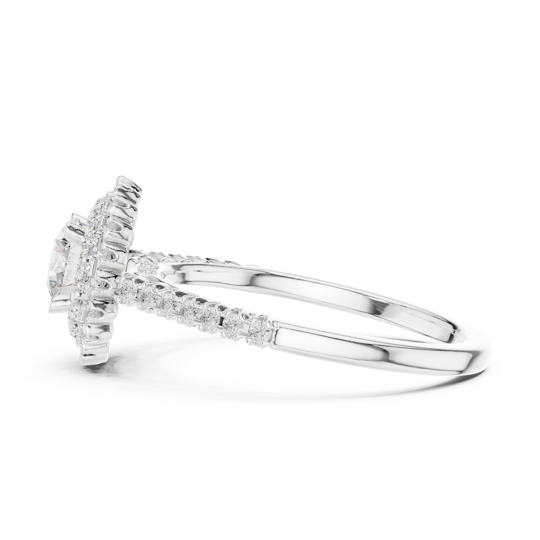 Triple Halo Round Lab-Grown Diamond Engagement Ring