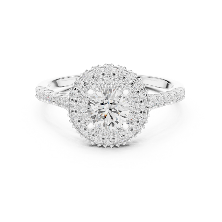 Triple Halo Round Lab-Grown Diamond Engagement Ring