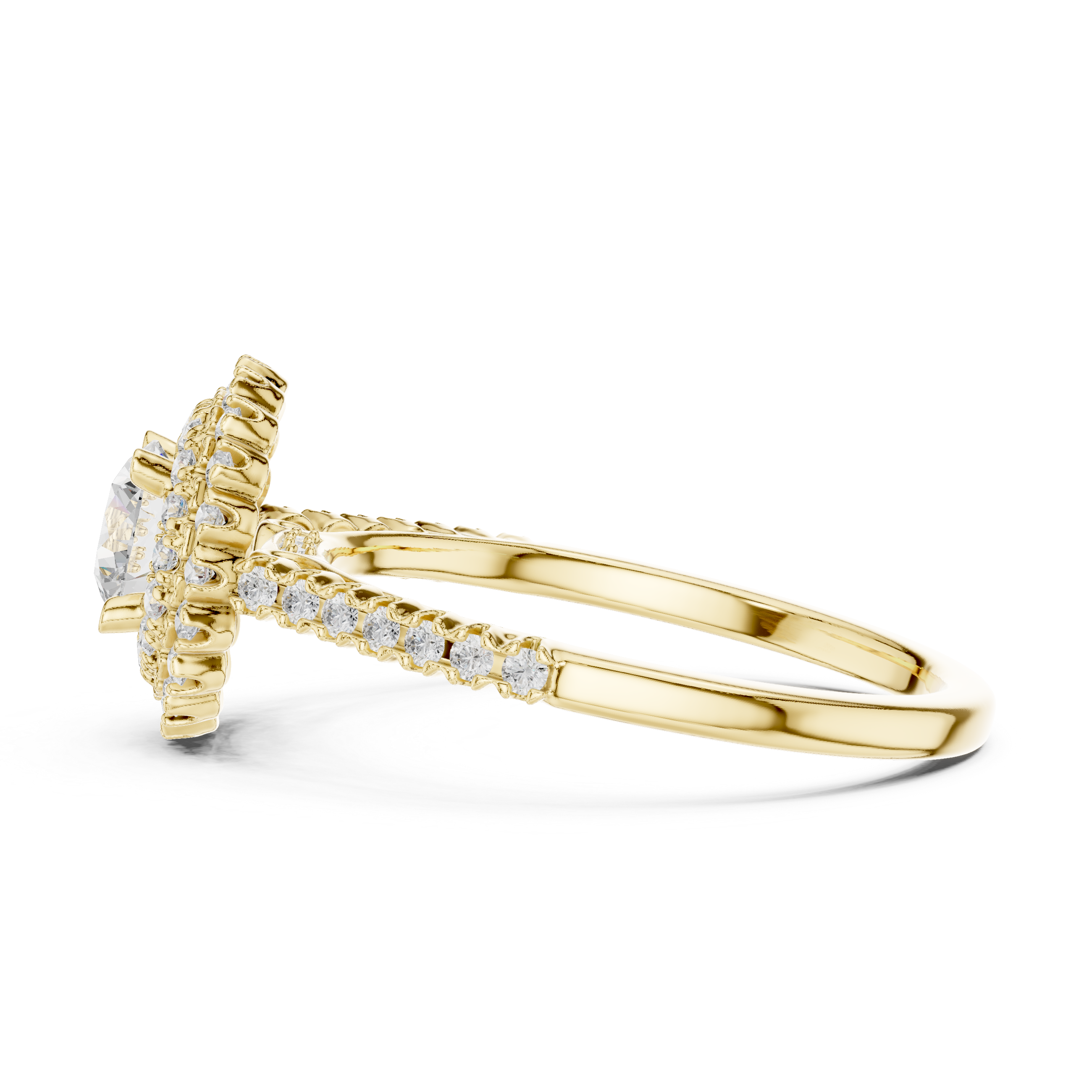 Triple Halo Round Lab-Grown Diamond Engagement Ring