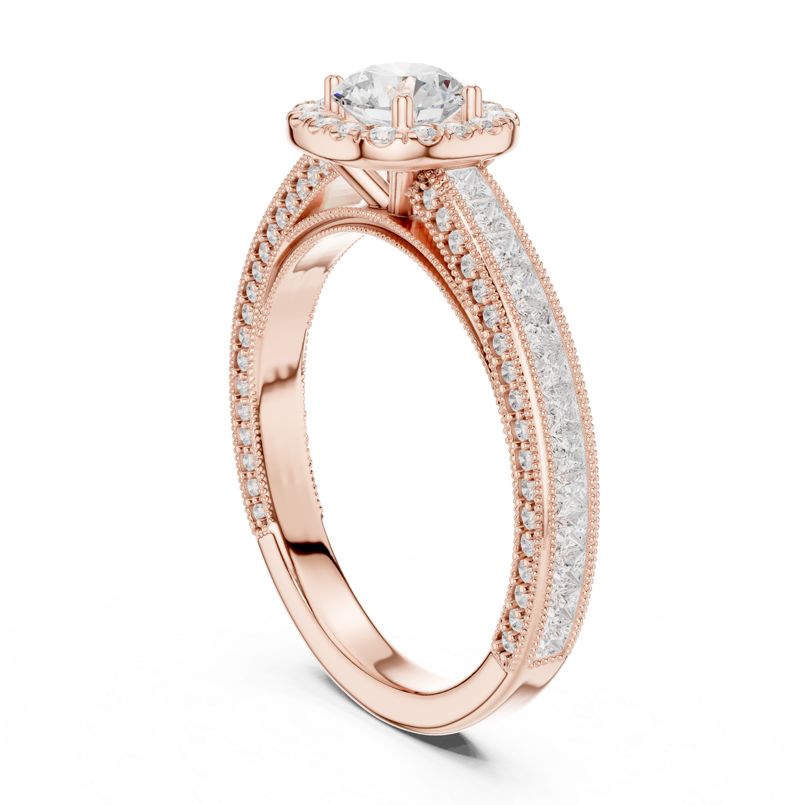 Round Halo Diamond Engagement Ring