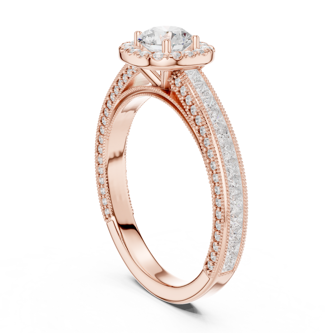 Round Halo Diamond Engagement Ring