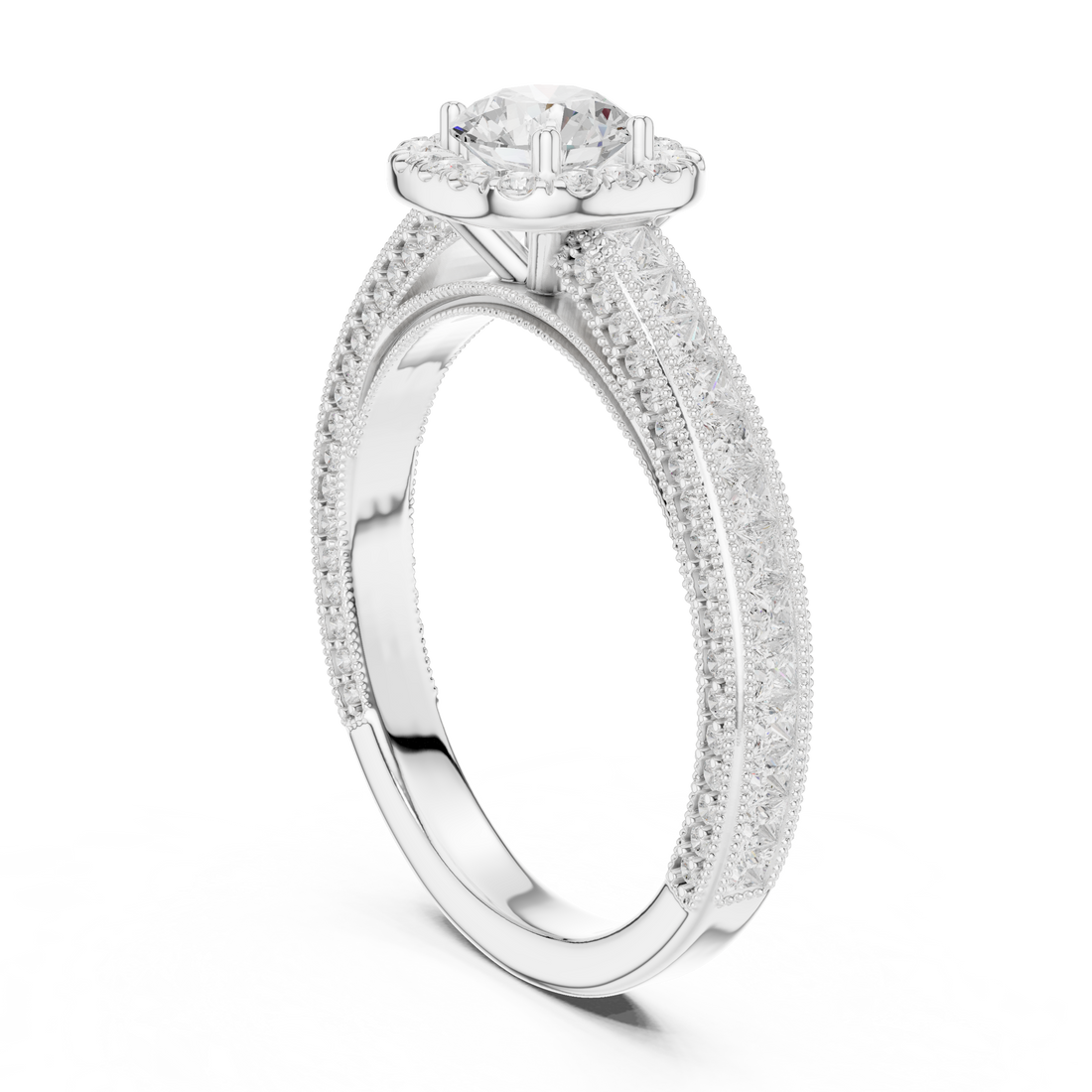 Round Halo Diamond Engagement Ring