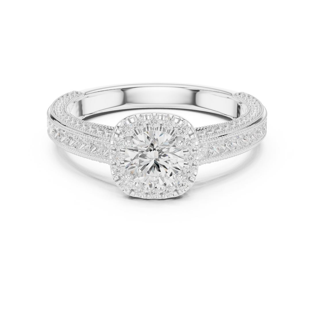 Round Halo Diamond Engagement Ring