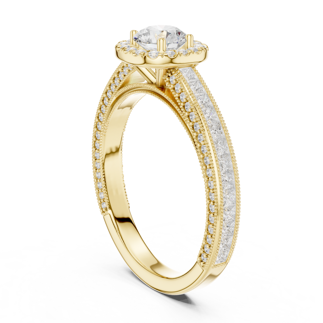 Round Halo Diamond Engagement Ring