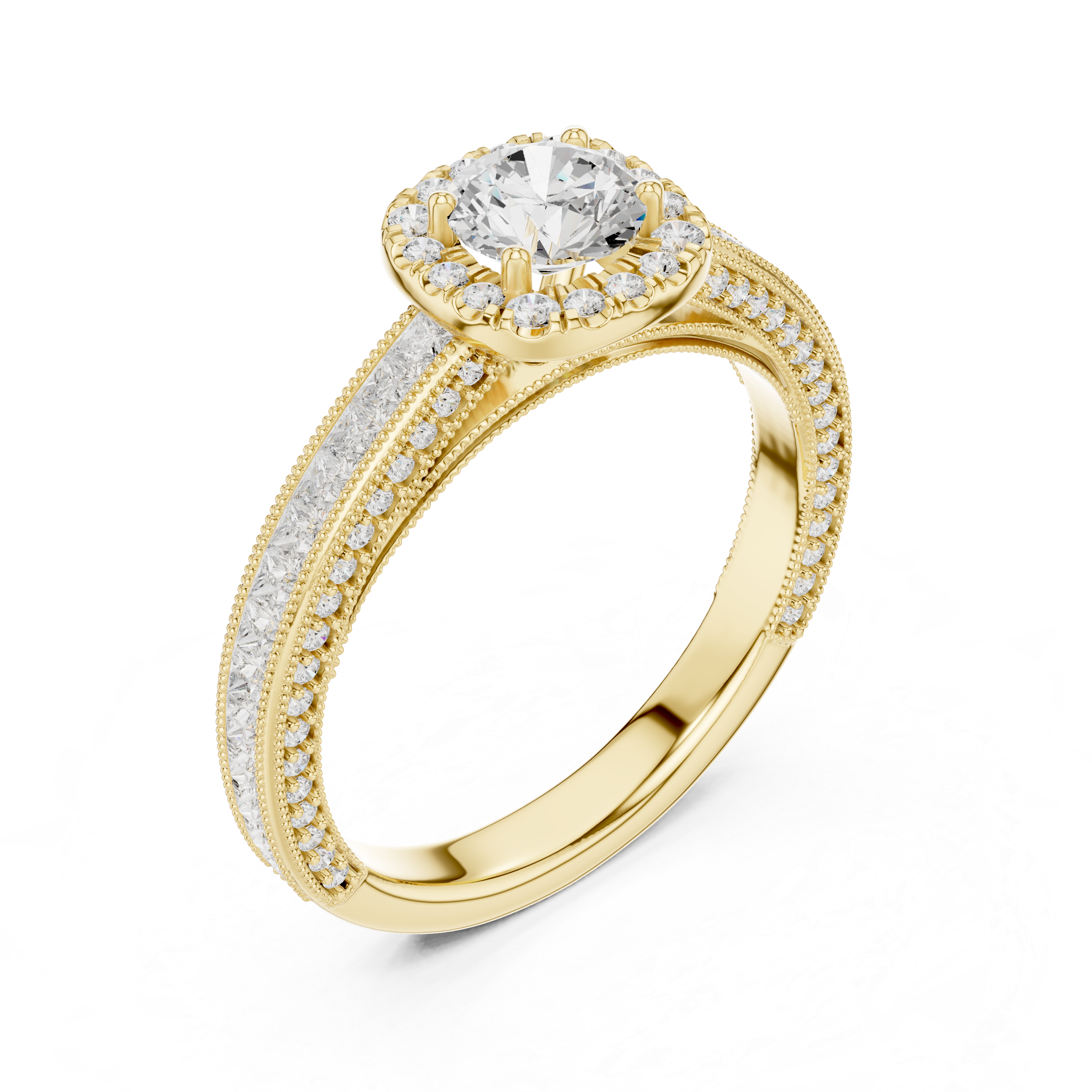 Round Halo Diamond Engagement Ring