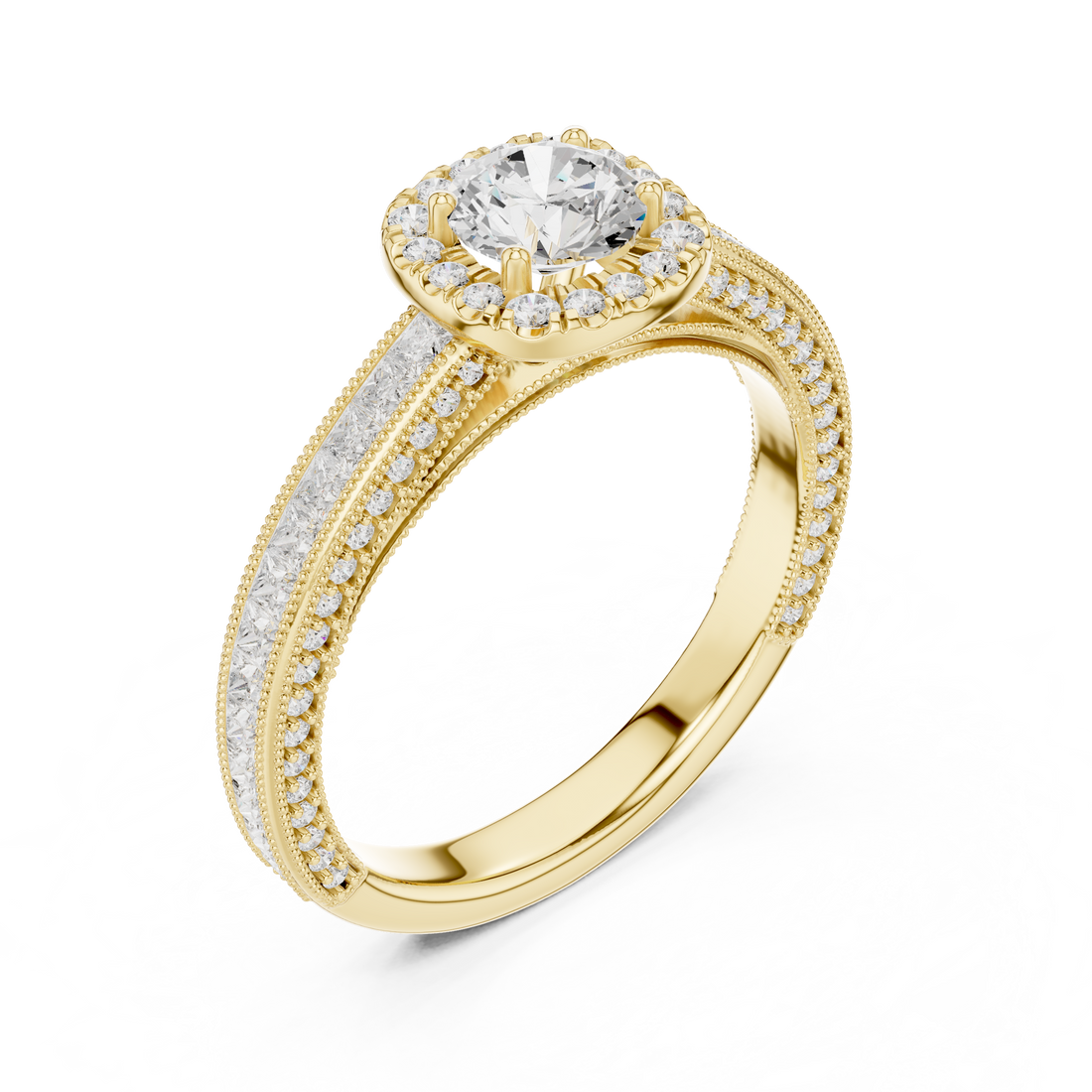 Round Halo Diamond Engagement Ring