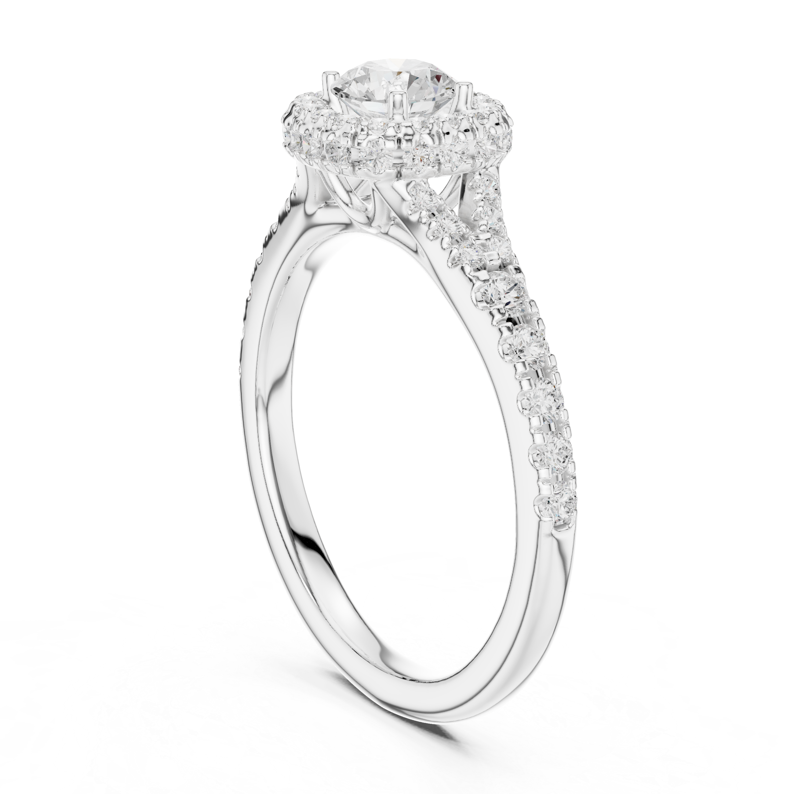 Vintage Halo Diamond Engagement Ring