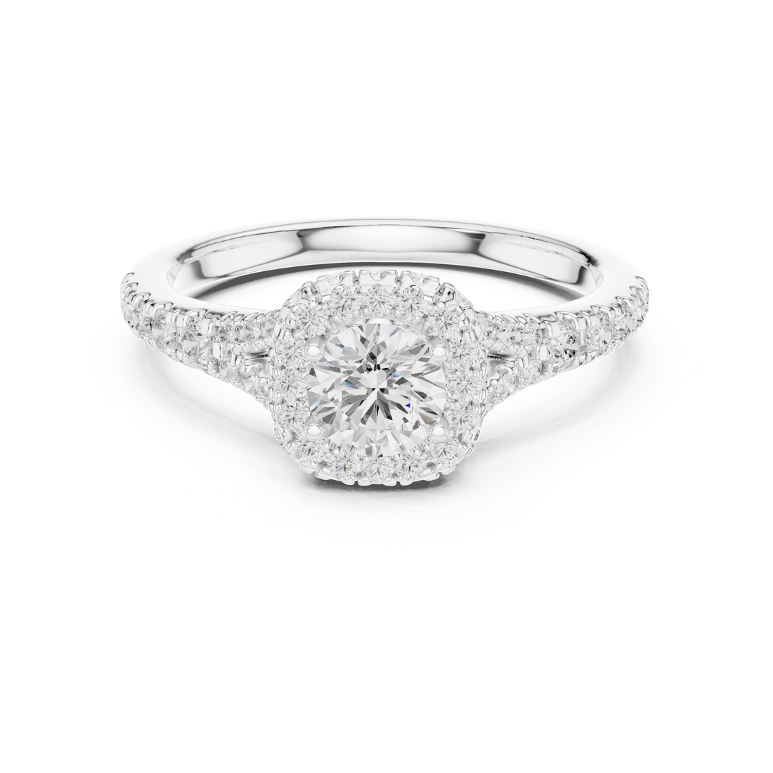 Vintage Halo Diamond Engagement Ring